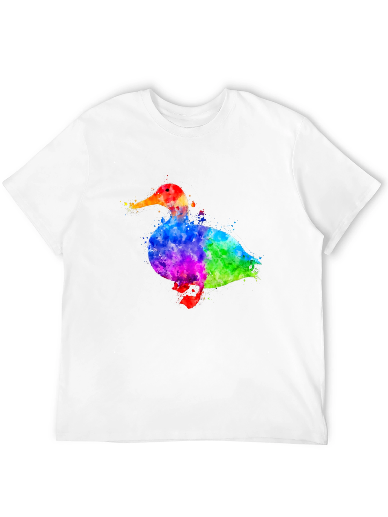 Black Watercolor Duck Graphic T-Shirt view 12