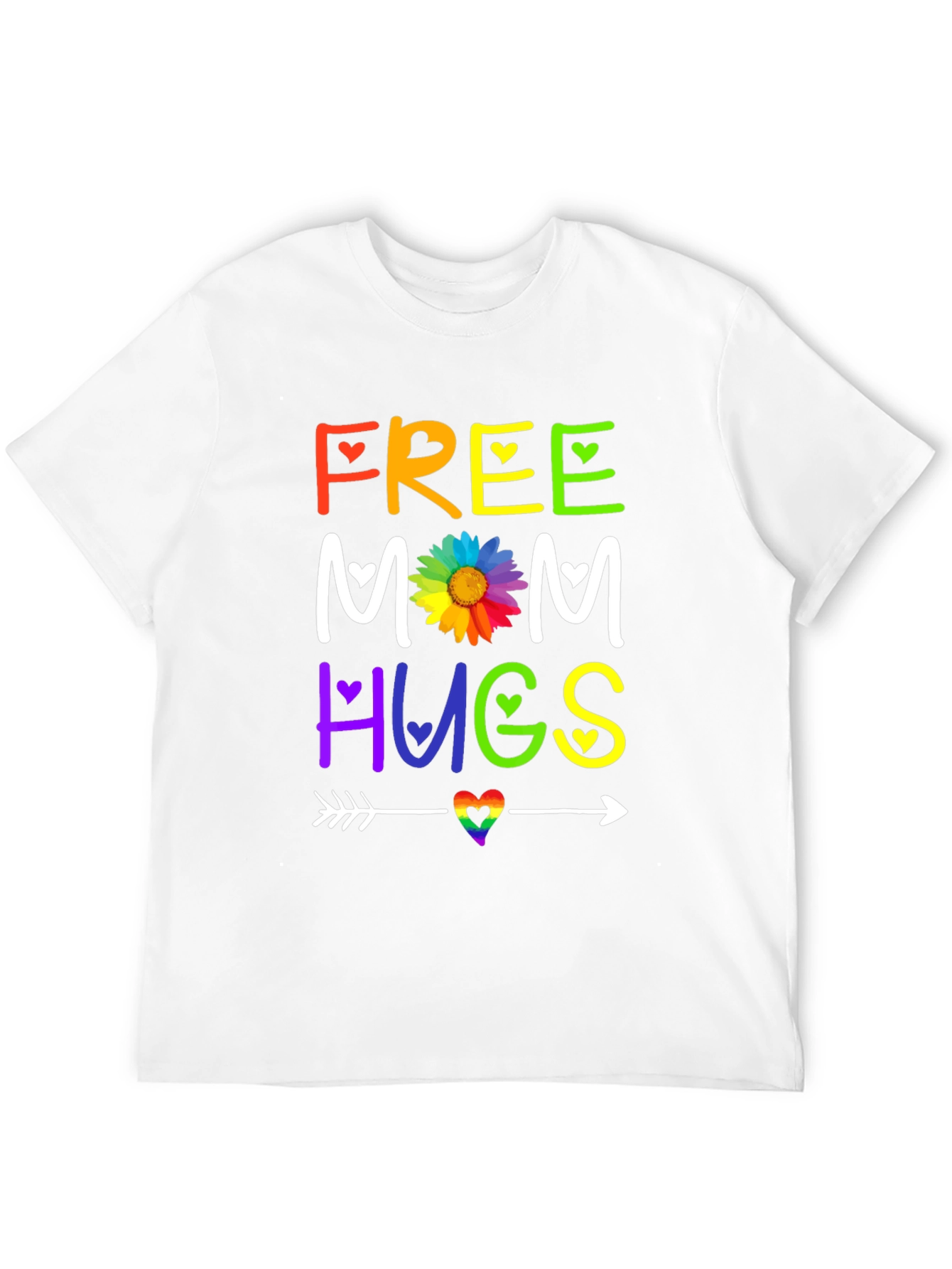 Black Free Mom Hugs T-Shirt - Rainbow Pride view 12