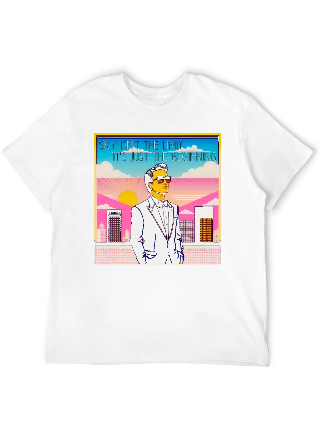 Black Retro 80s Cityscape Graphic Tee view 12