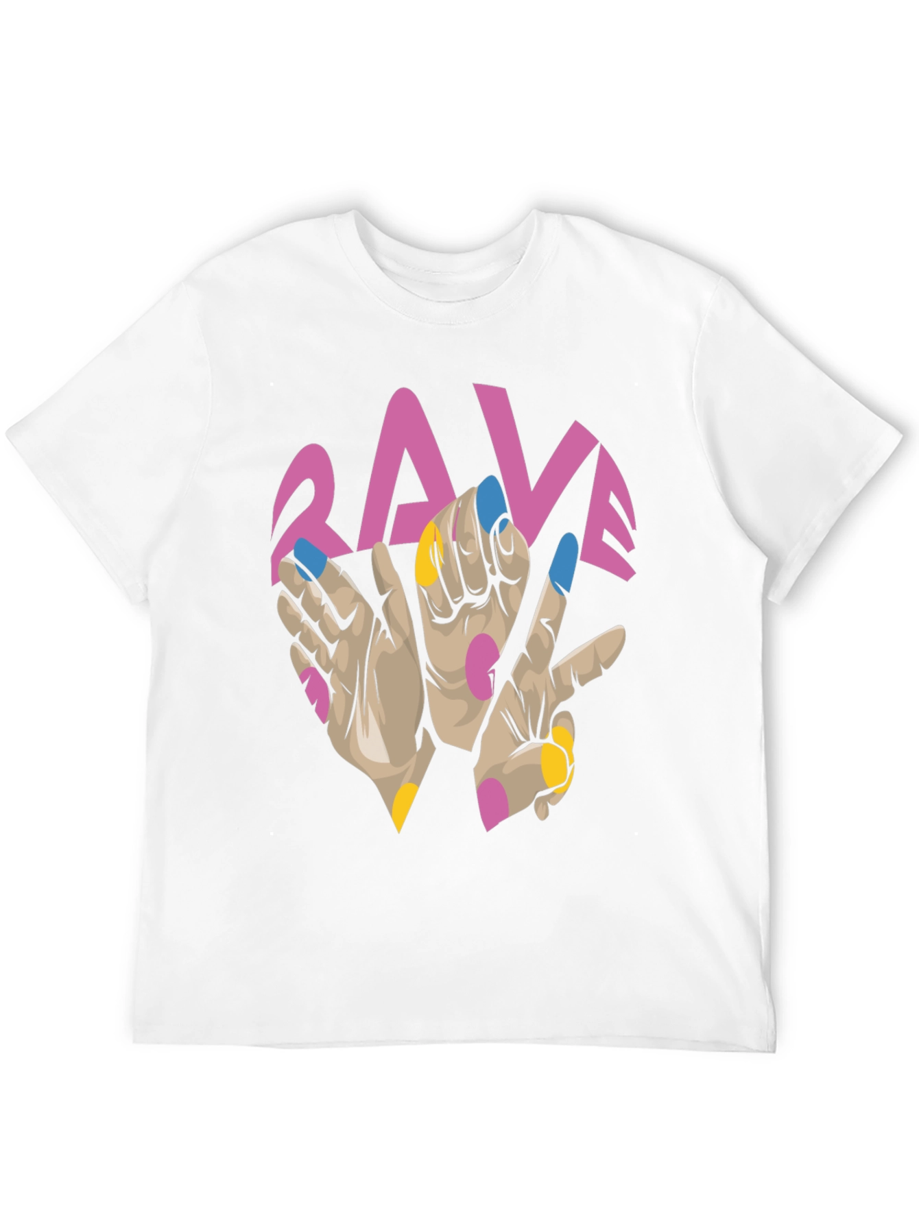 Black Rave Hand Graphic Black T-Shirt view 12