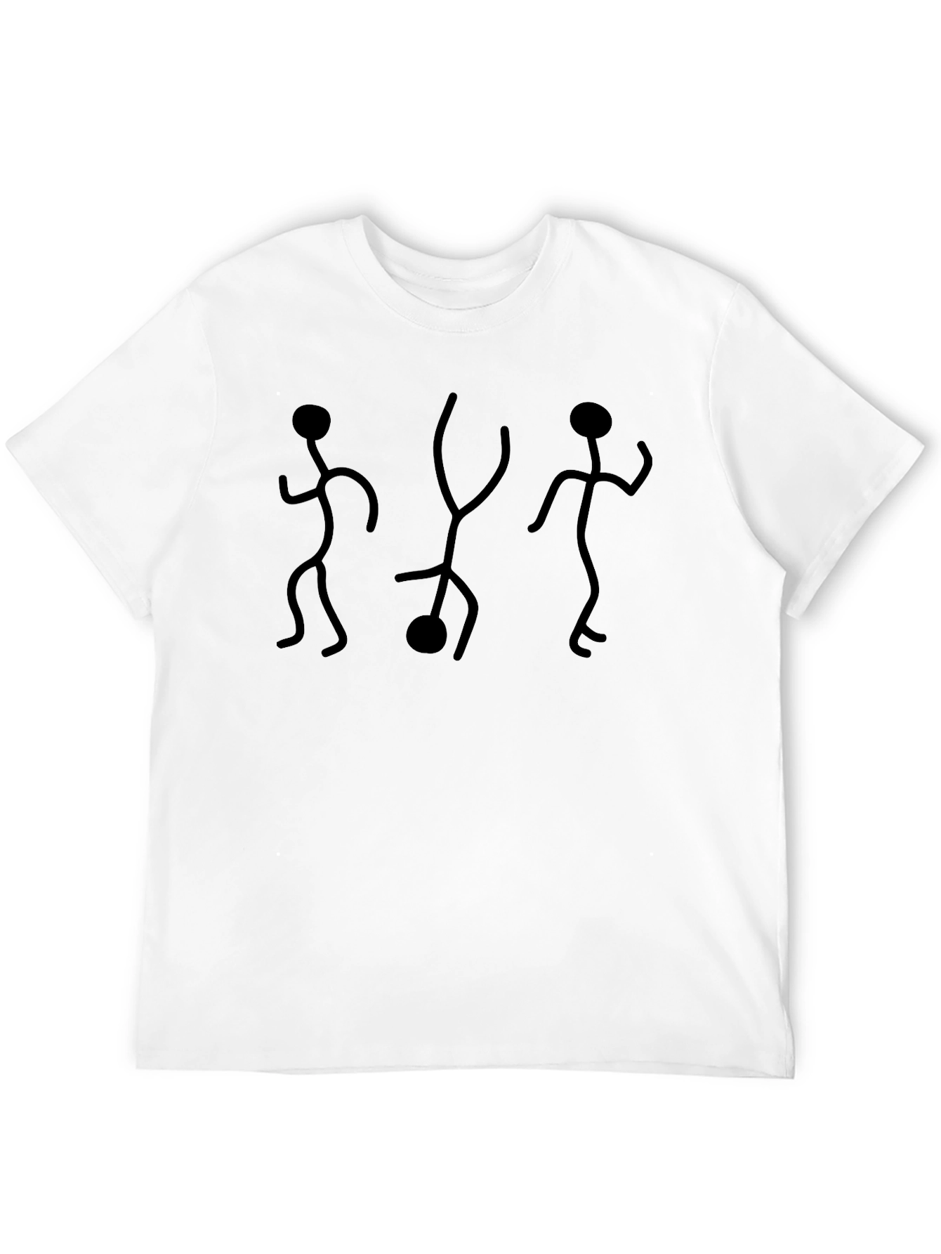 Black Stick Figure Dance Graphic Tee - Black view 12