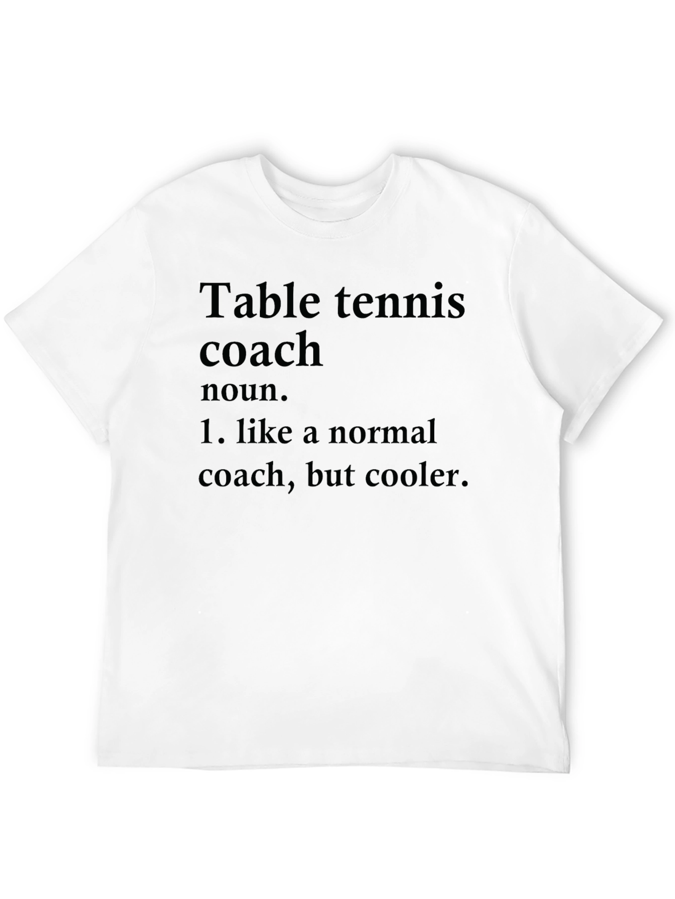 Black Table Tennis Coach Black T-Shirt - Cool Definition Tee view 12
