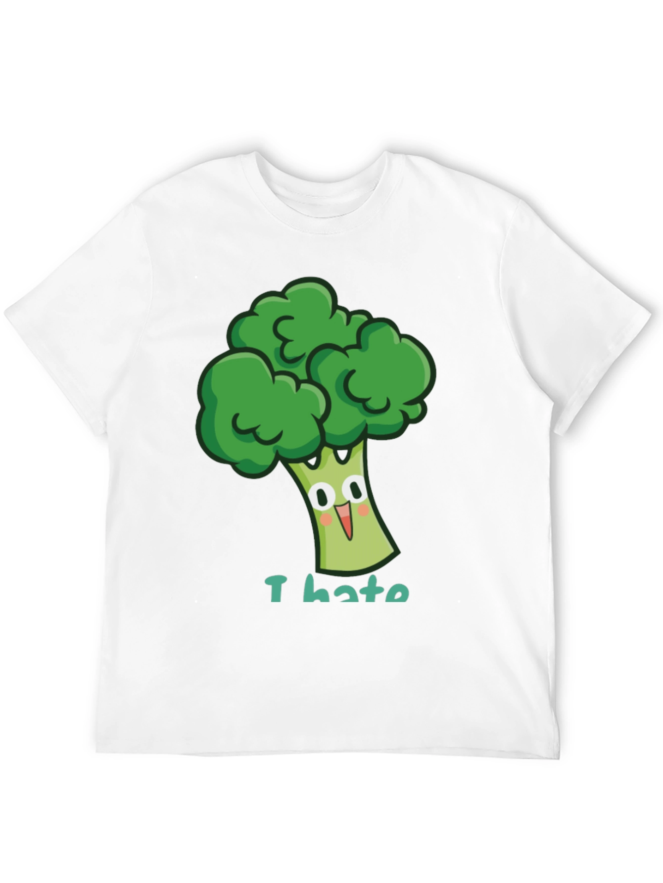 Black I Hate Broccoli T-Shirt - Funny Cartoon Vegetable Tee view 12