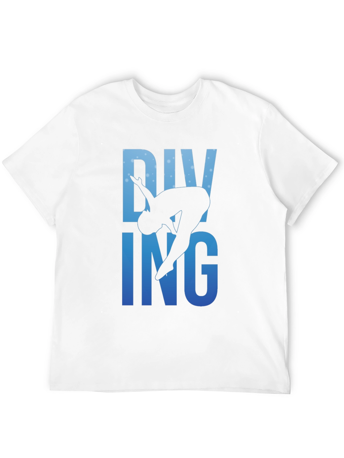 Black Diving Silhouette Graphic Print Black T-Shirt view 12