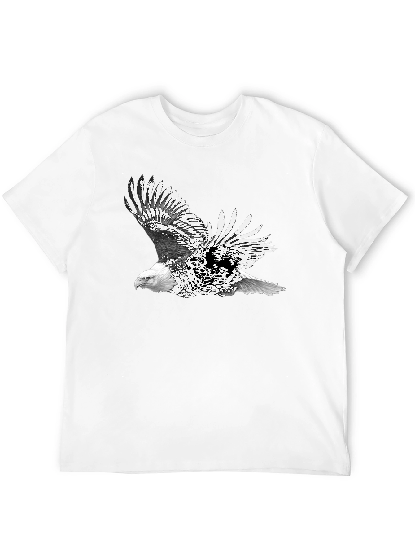 Black Bald Eagle Graphic Black T-Shirt | Men's Short Sleeve Tee view 12
