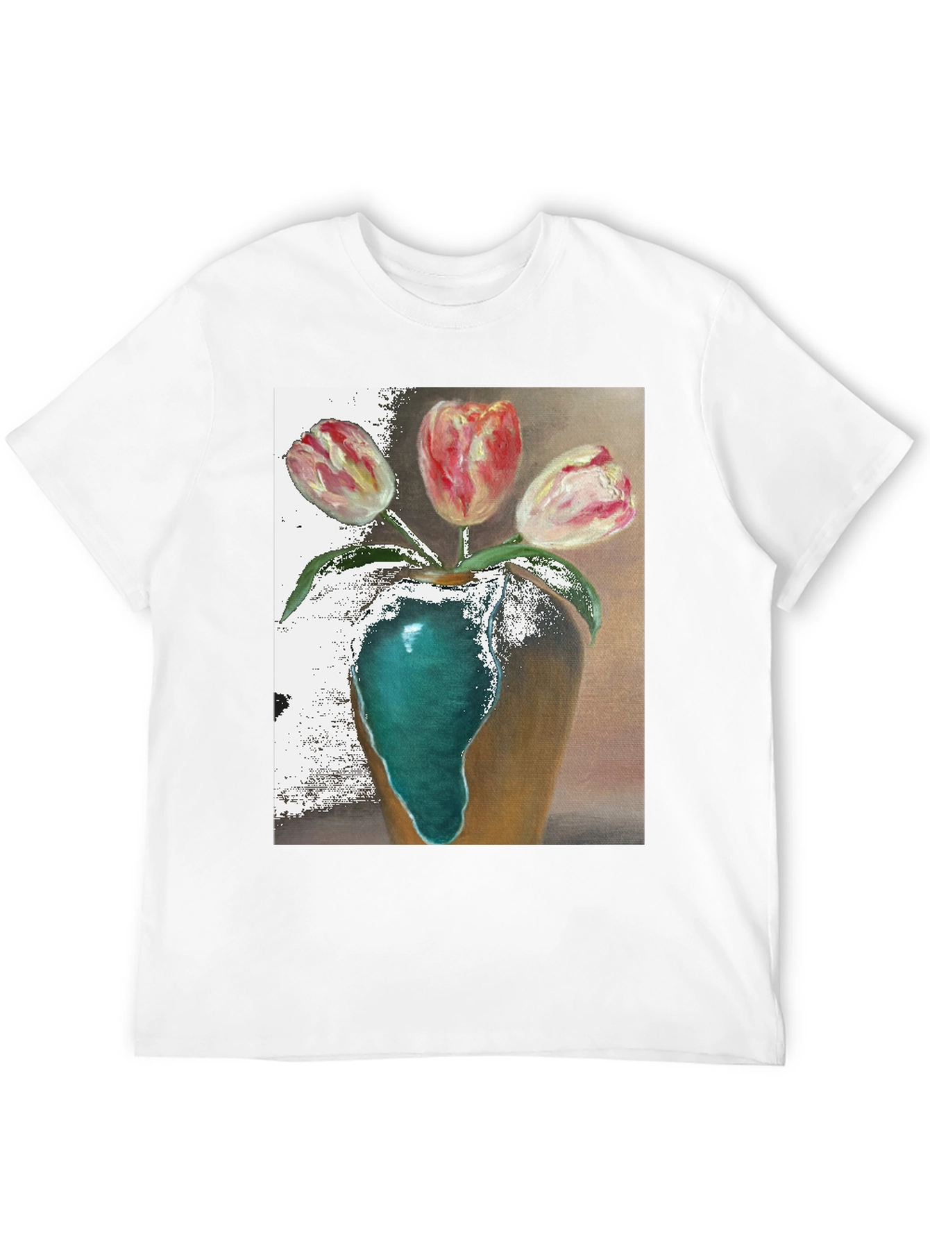 Black Tulip Vase Graphic Tee - Unique Floral Design view 12