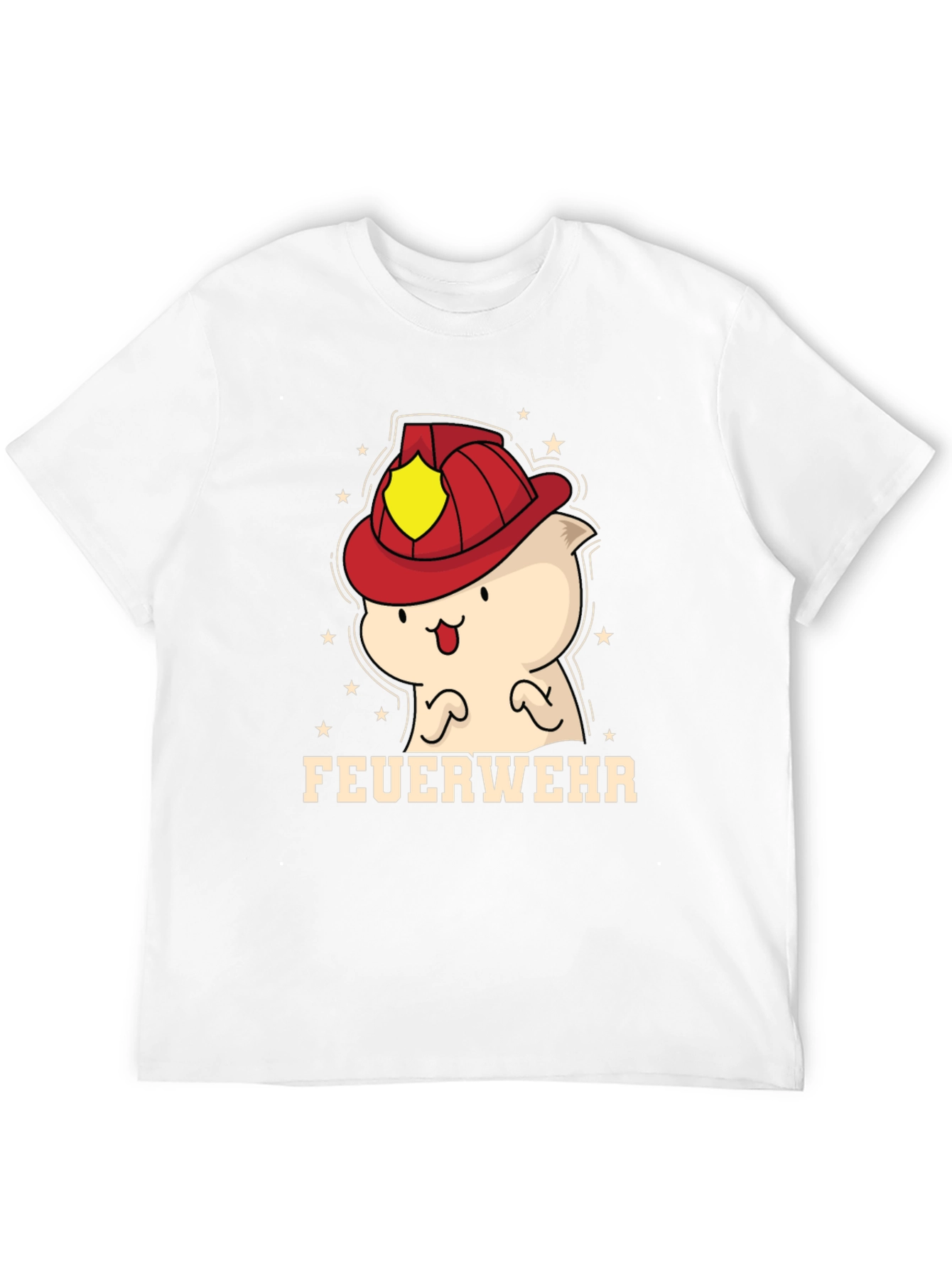 Black Cartoon Firefighter T-Shirt view 12