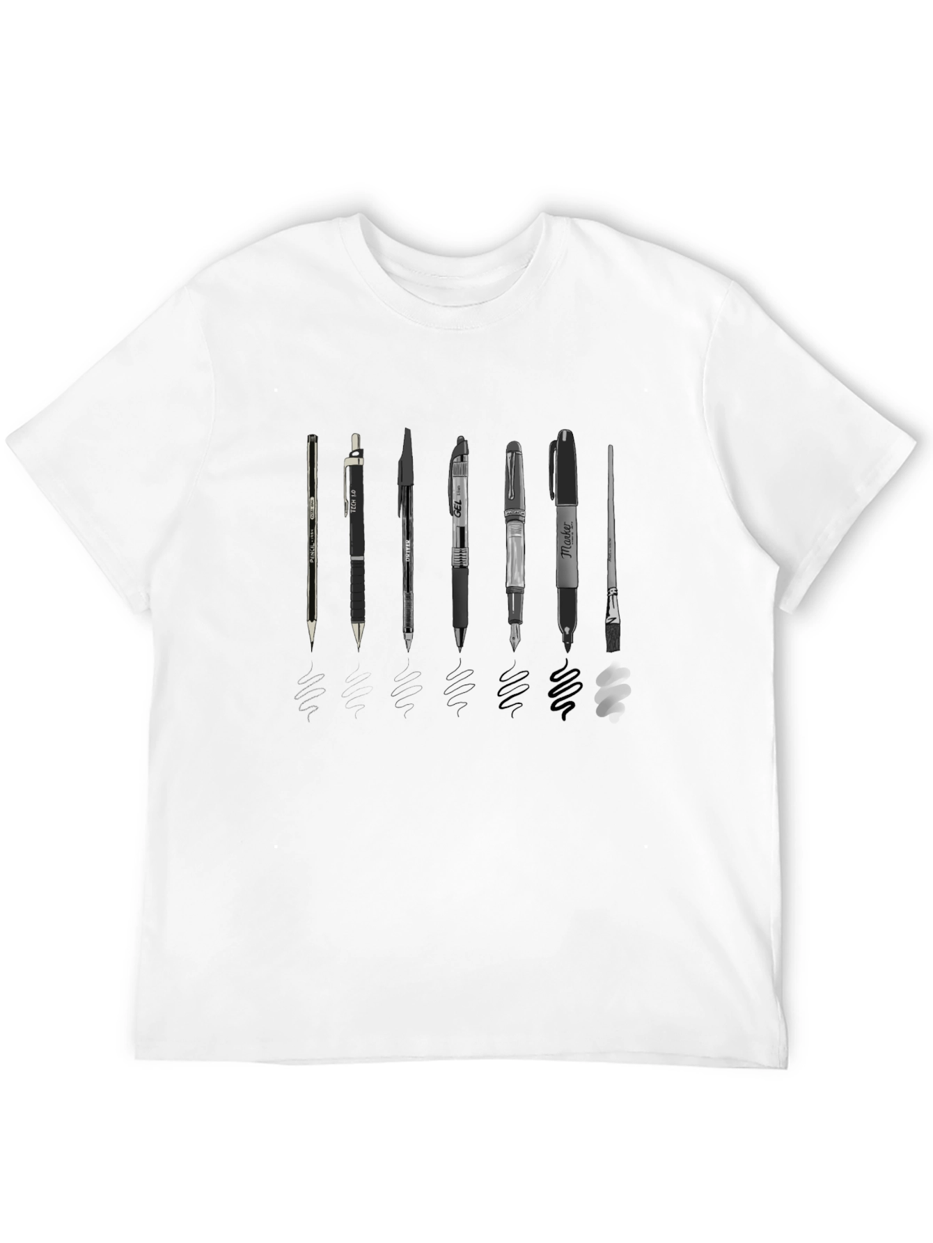 Black Artist's Tools Graphic Tee - Black Cotton Blend Shirt view 12