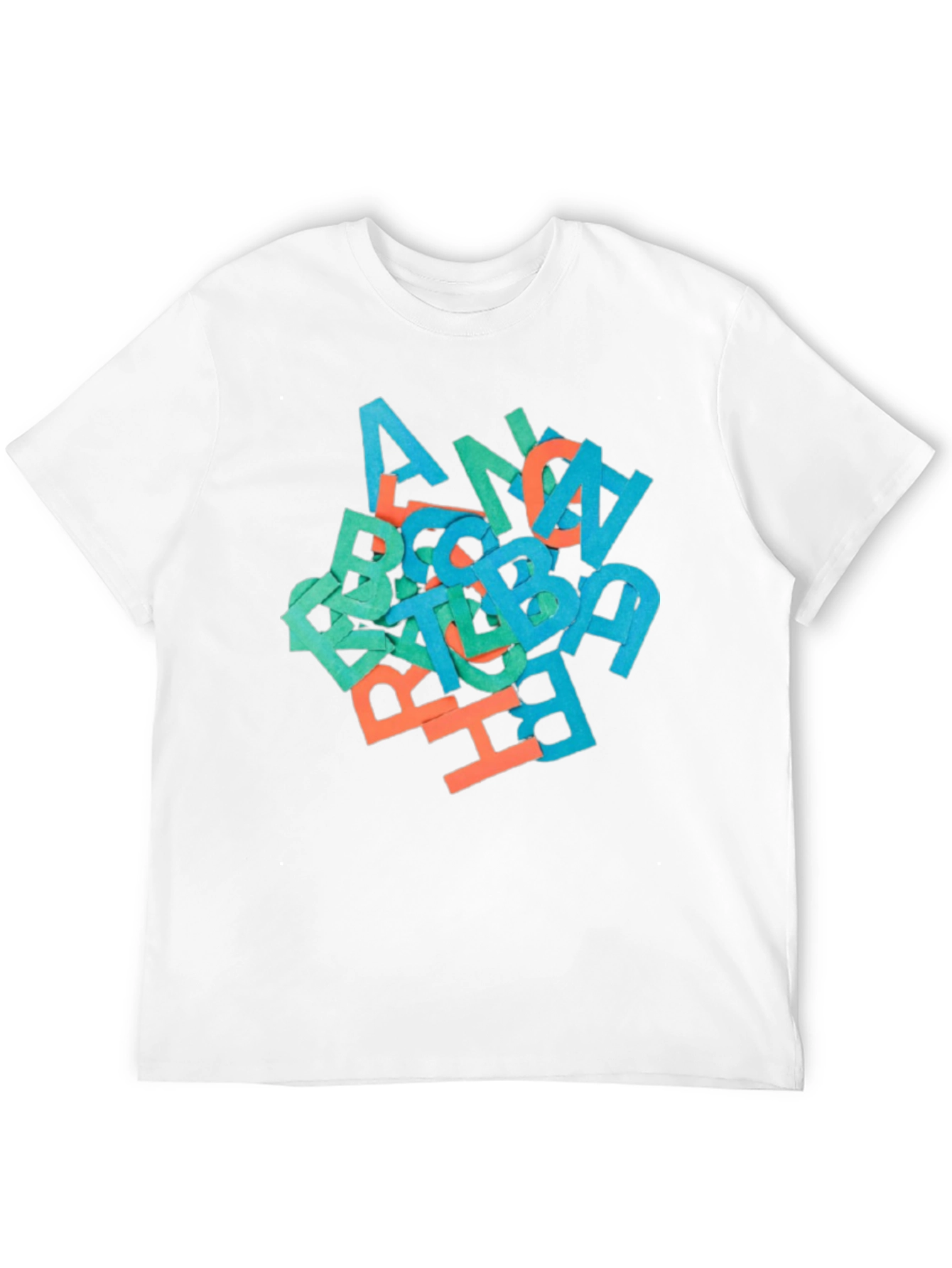 Black Abstract Letter Graphic Black T-Shirt view 12