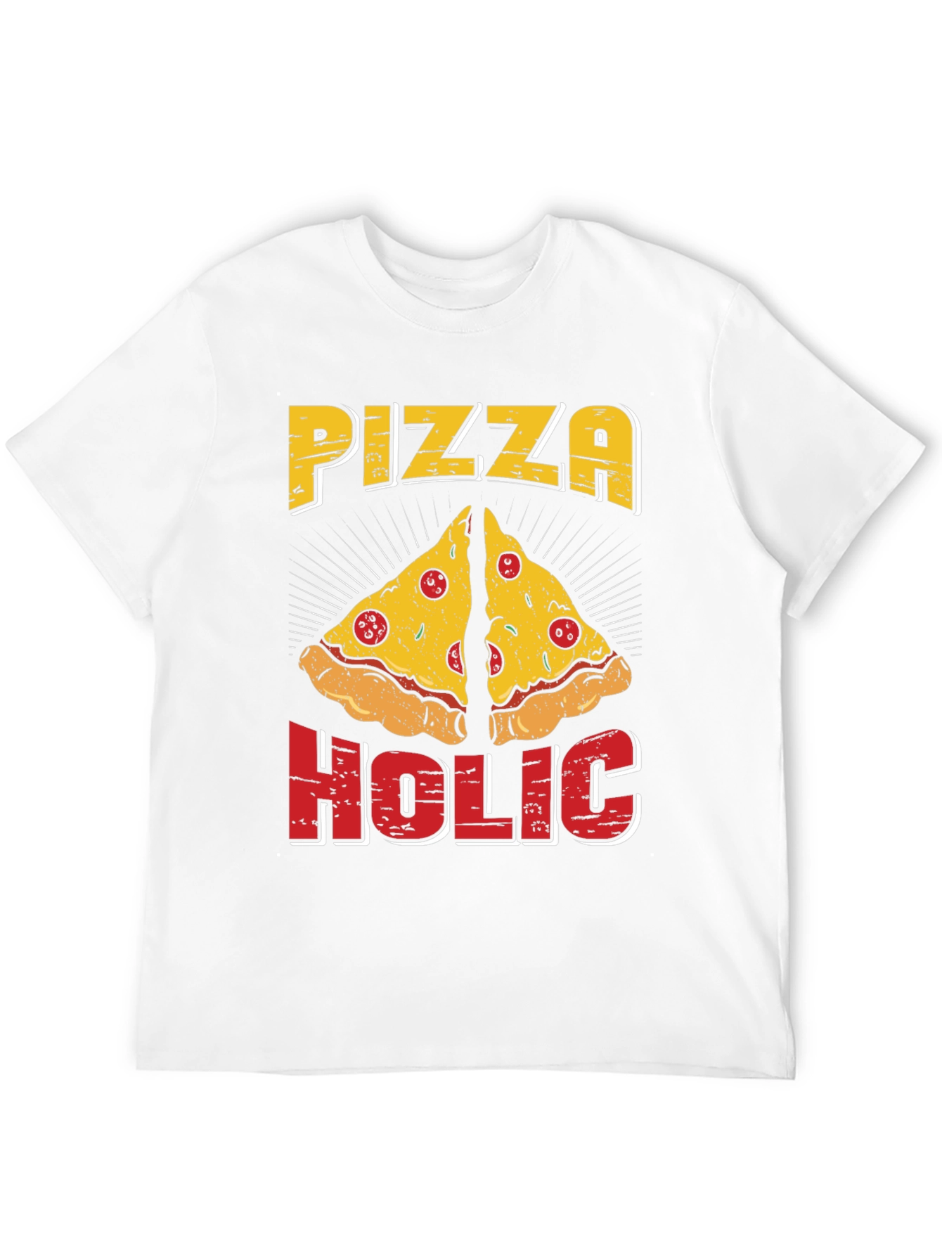 Black Pizza Holic T-Shirt - Funny Graphic Tee view 12