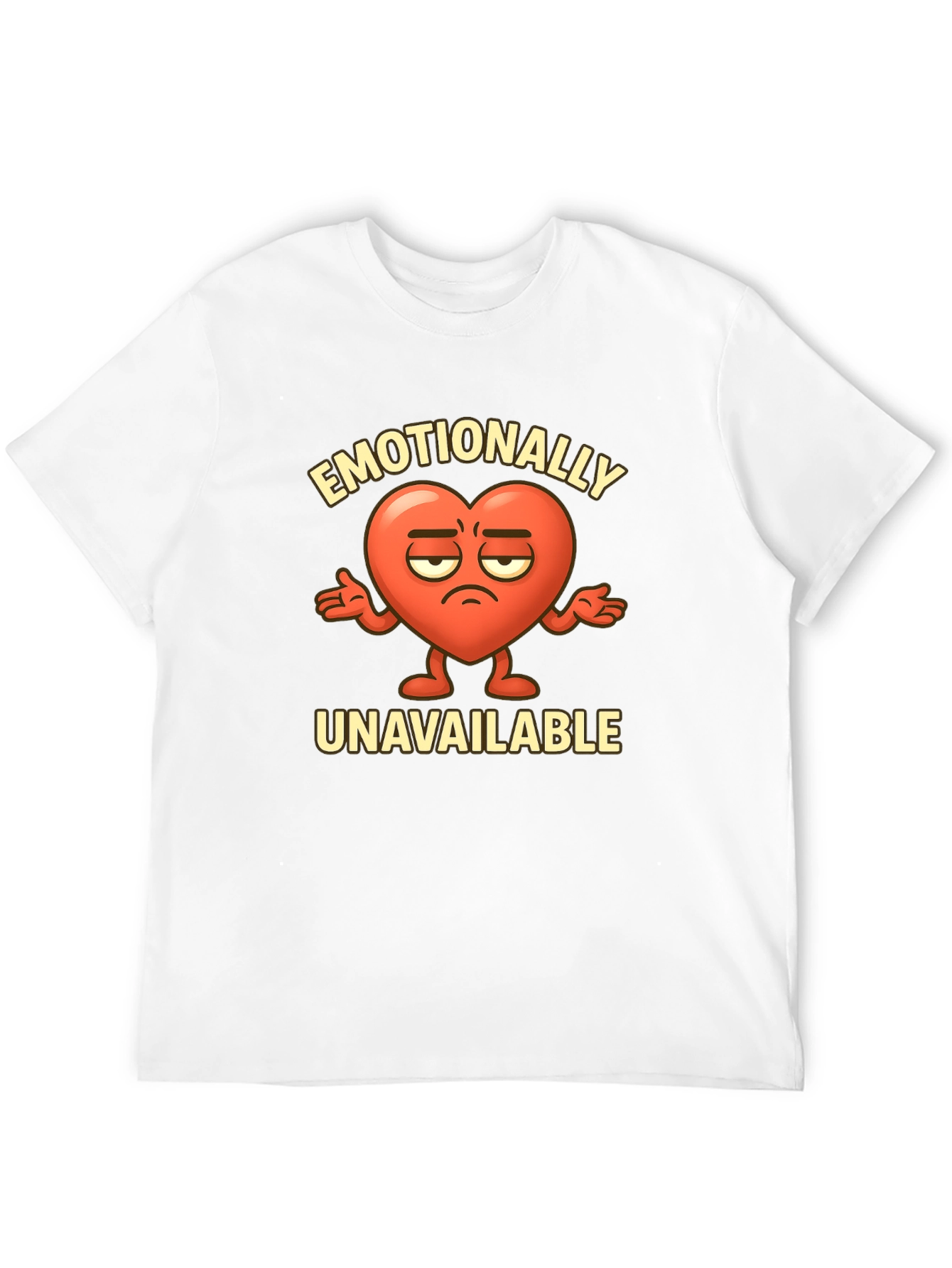 Black Emotionally Unavailable Heart Graphic T-Shirt view 12
