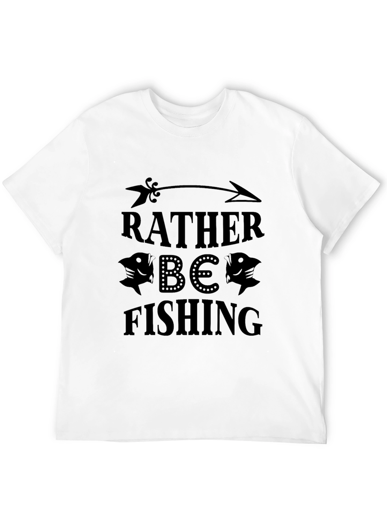 Black Rather Be Fishing Graphic Tee - Black Cotton Blend view 12