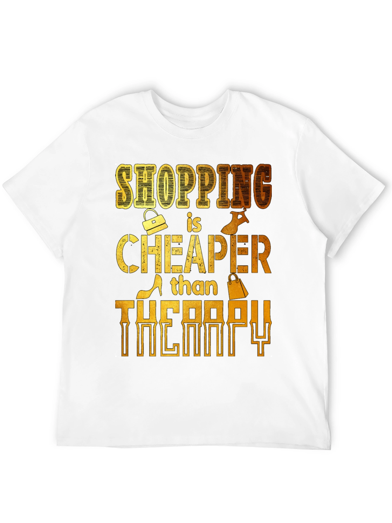 Shopping is Cheaper Than Therapy Graphic Tee - 12