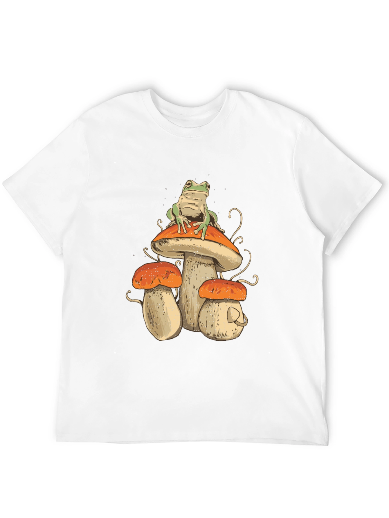 Black Frog on Mushroom T-Shirt - Unique Graphic Tee view 12