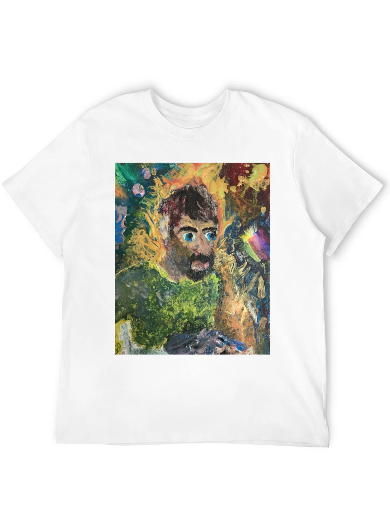 Black Abstract Portrait Graphic Tee - Unique Art Shirt view 12