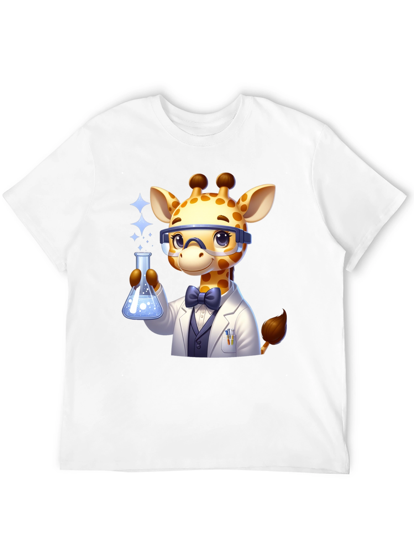 Black Giraffe Scientist Graphic Tee - Black view 12