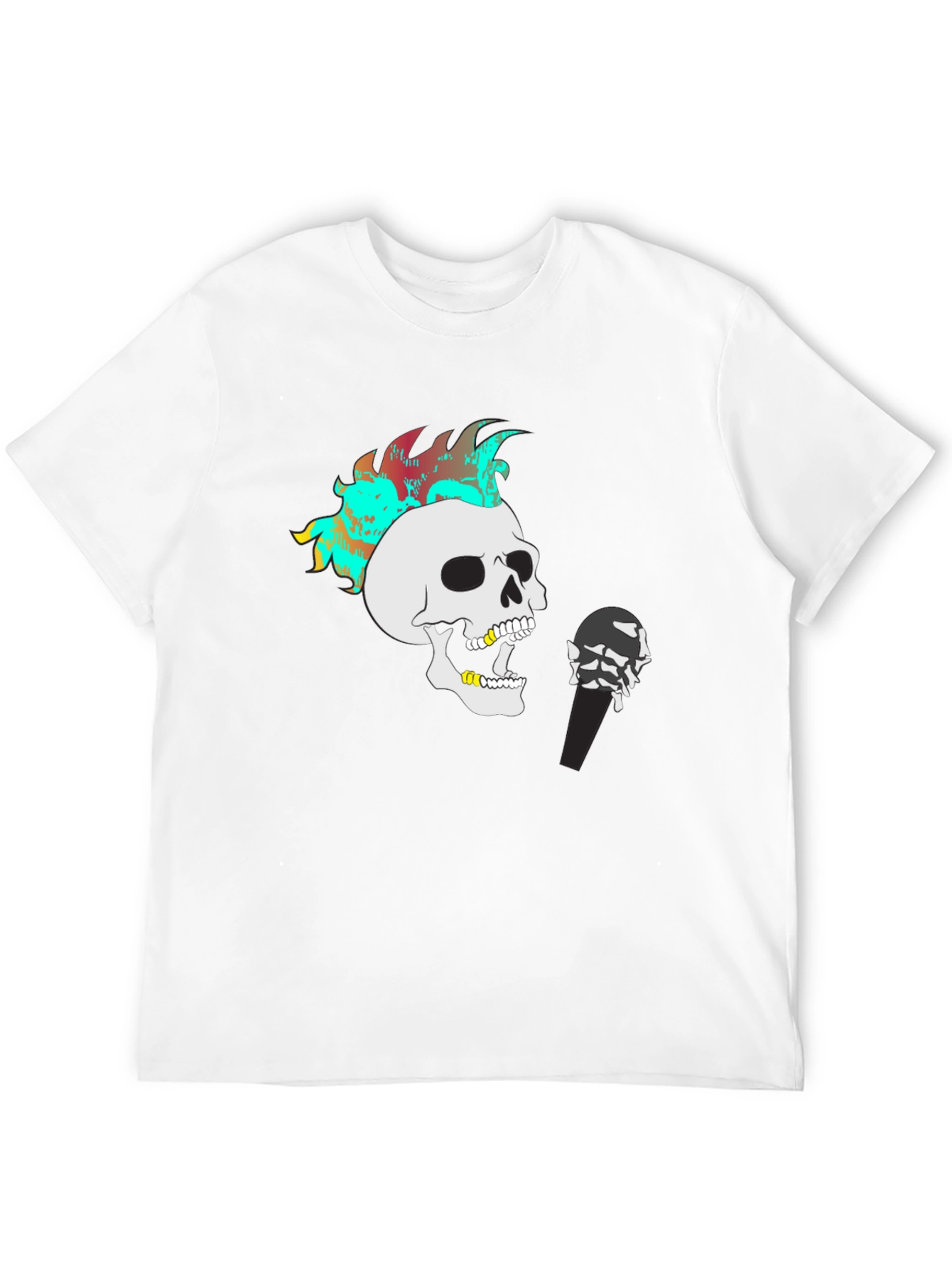 Black Skeleton Singer Graphic T-Shirt view 12