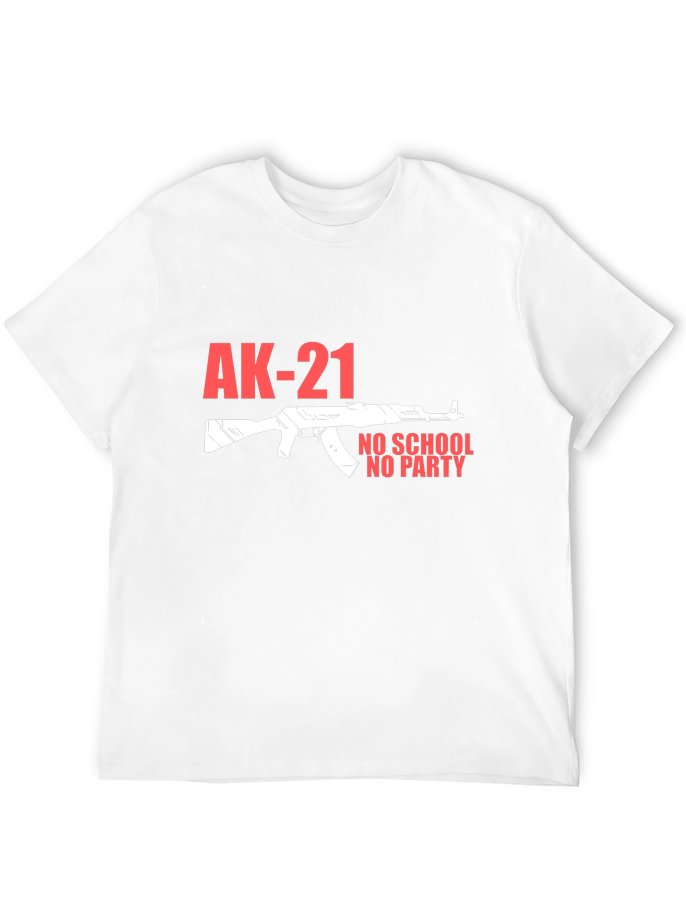 Black AK-21 No School No Party Black T-Shirt view 12