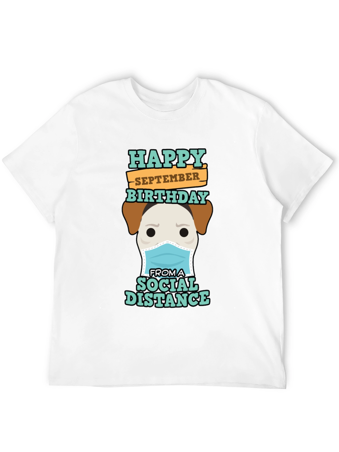 Black Funny September Birthday Social Distance Dog T-Shirt view 12