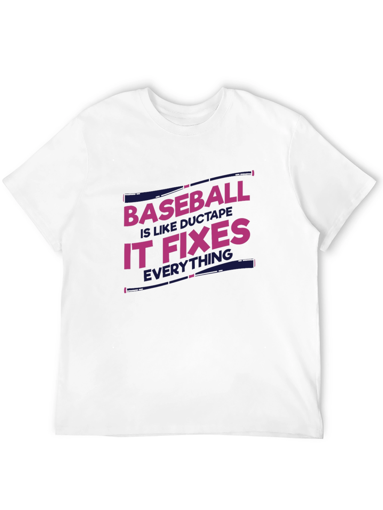 Black Baseball Fixes Everything T-Shirt - Black view 12