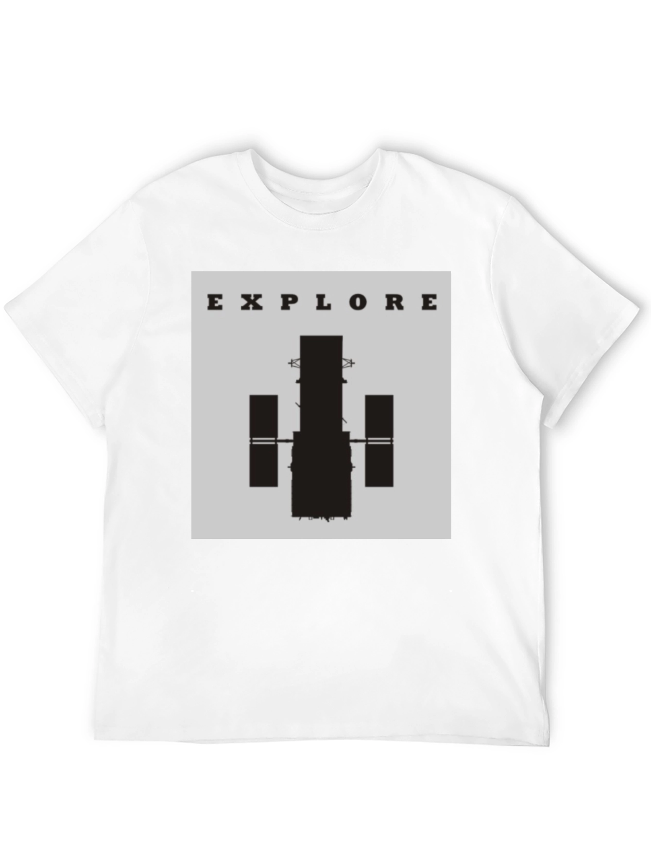 Black Explore Space T-Shirt - Black Cotton Graphic Tee view 12