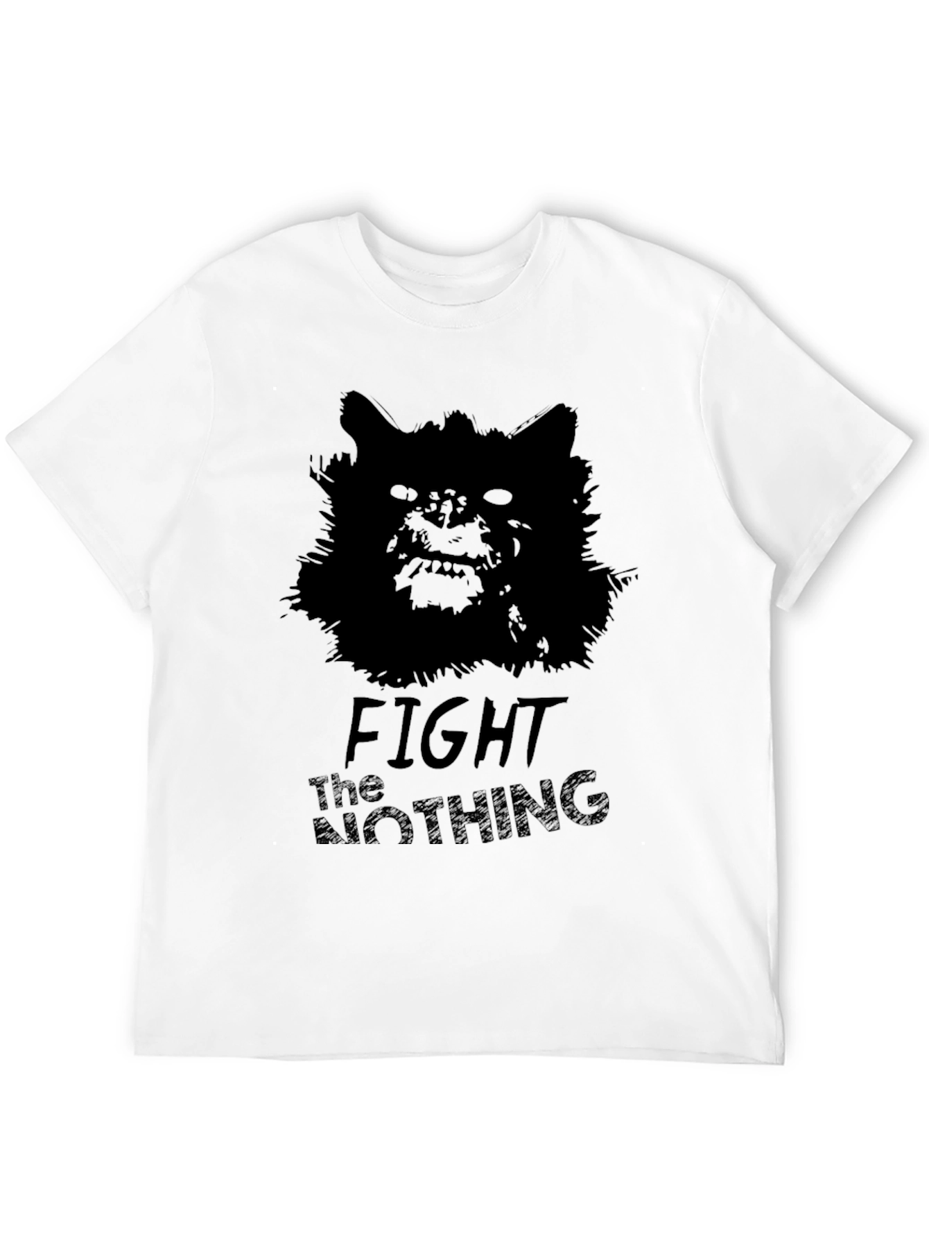 Black Fight The Nothing Graphic Tee - Black Cotton T-Shirt view 12
