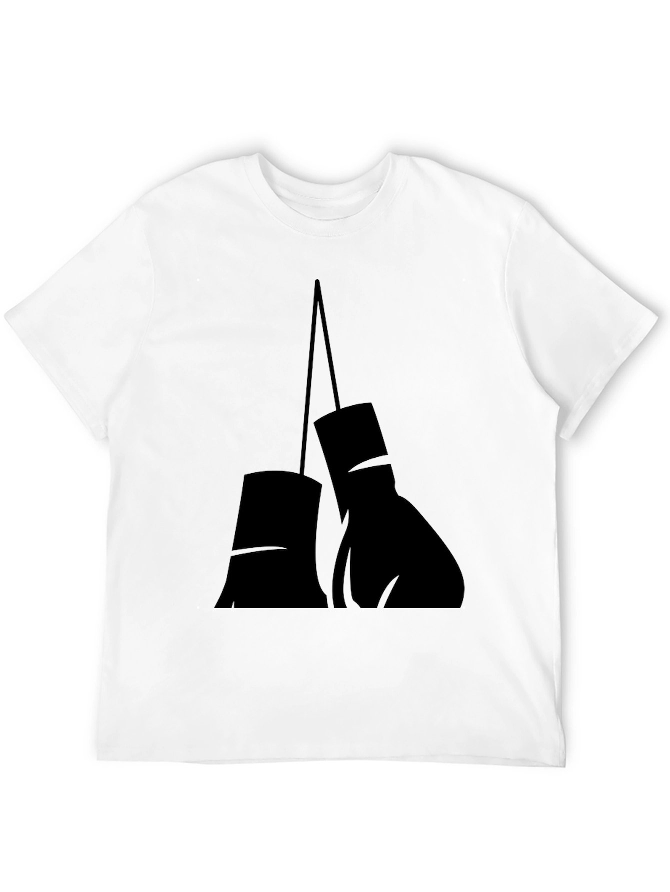 Black Boxing Gloves Graphic Tee - Black Cotton T-Shirt view 12