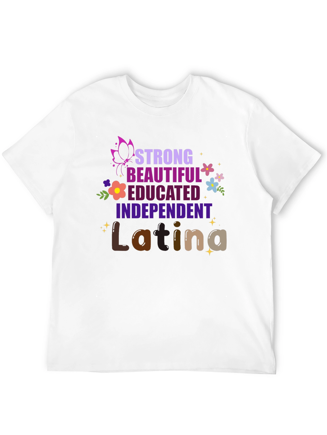 Black Strong Latina Graphic Tee - Empowerment Shirt view 12