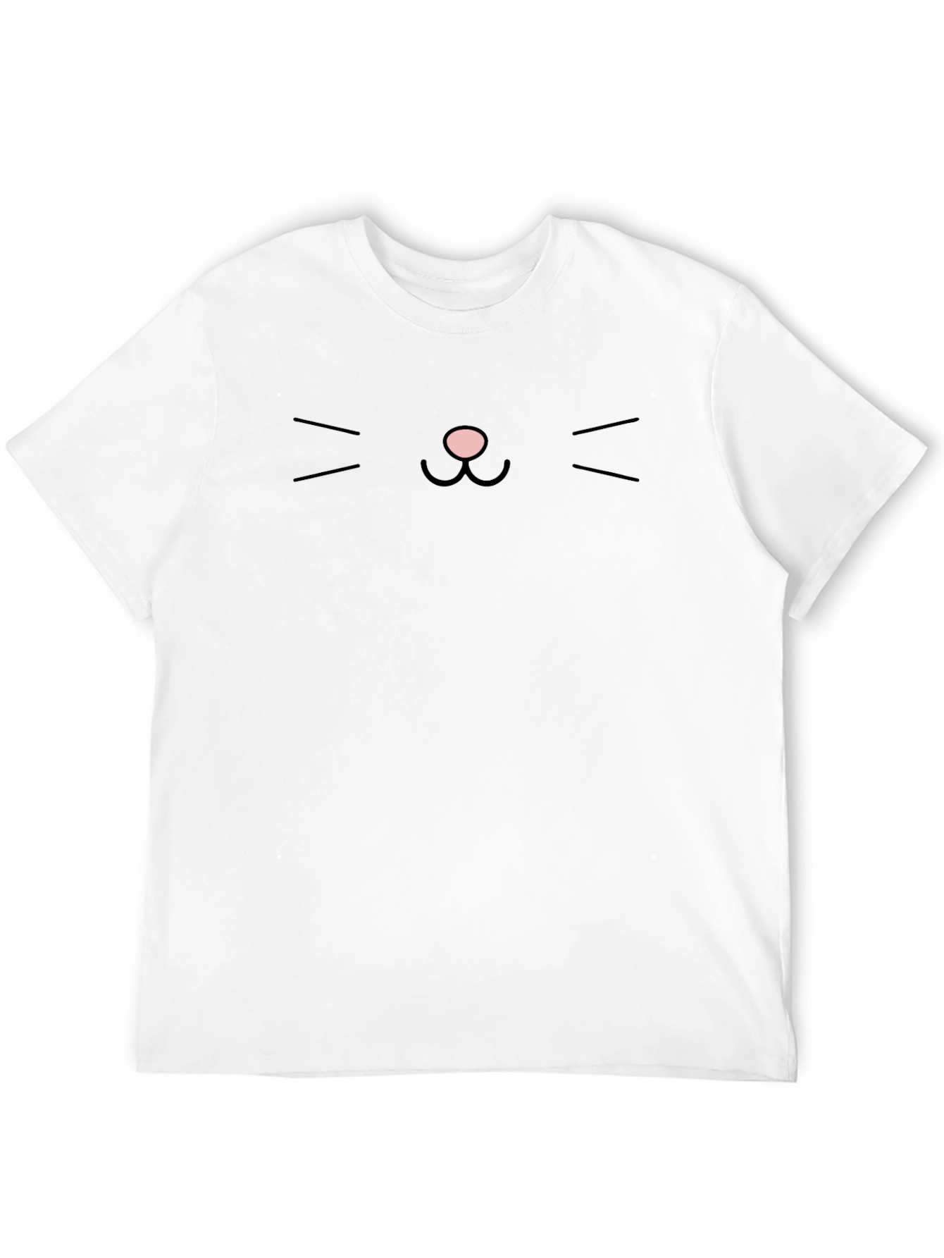 Black Minimalist Cat Face Graphic Tee - Black view 12