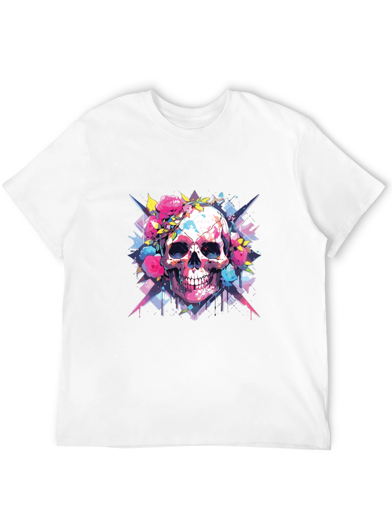 Black Skull & Roses Graphic Tee view 12