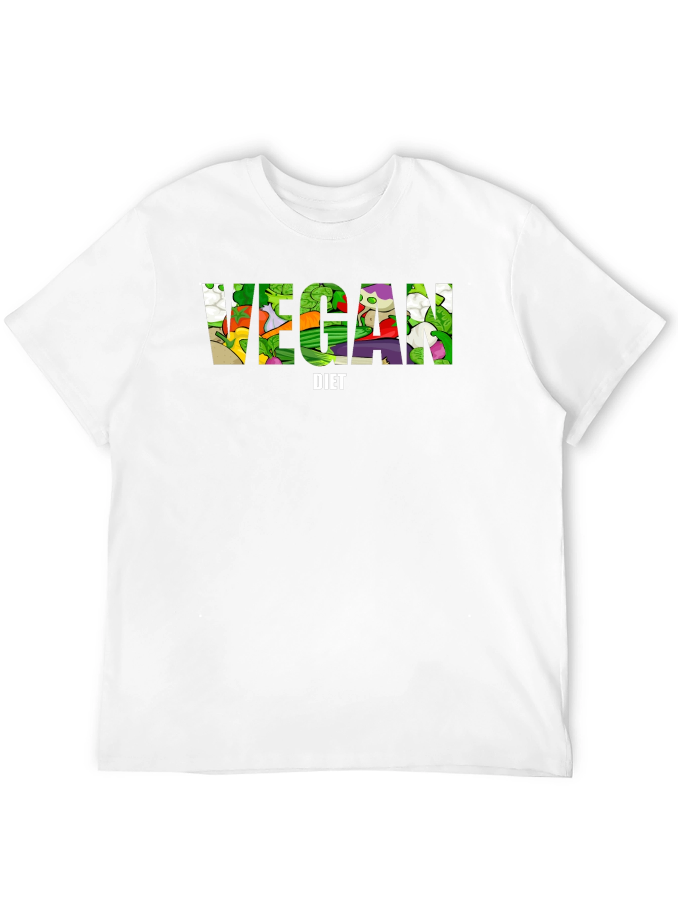 Black Vegan Diet T-Shirt - Black Cotton Graphic Tee view 12