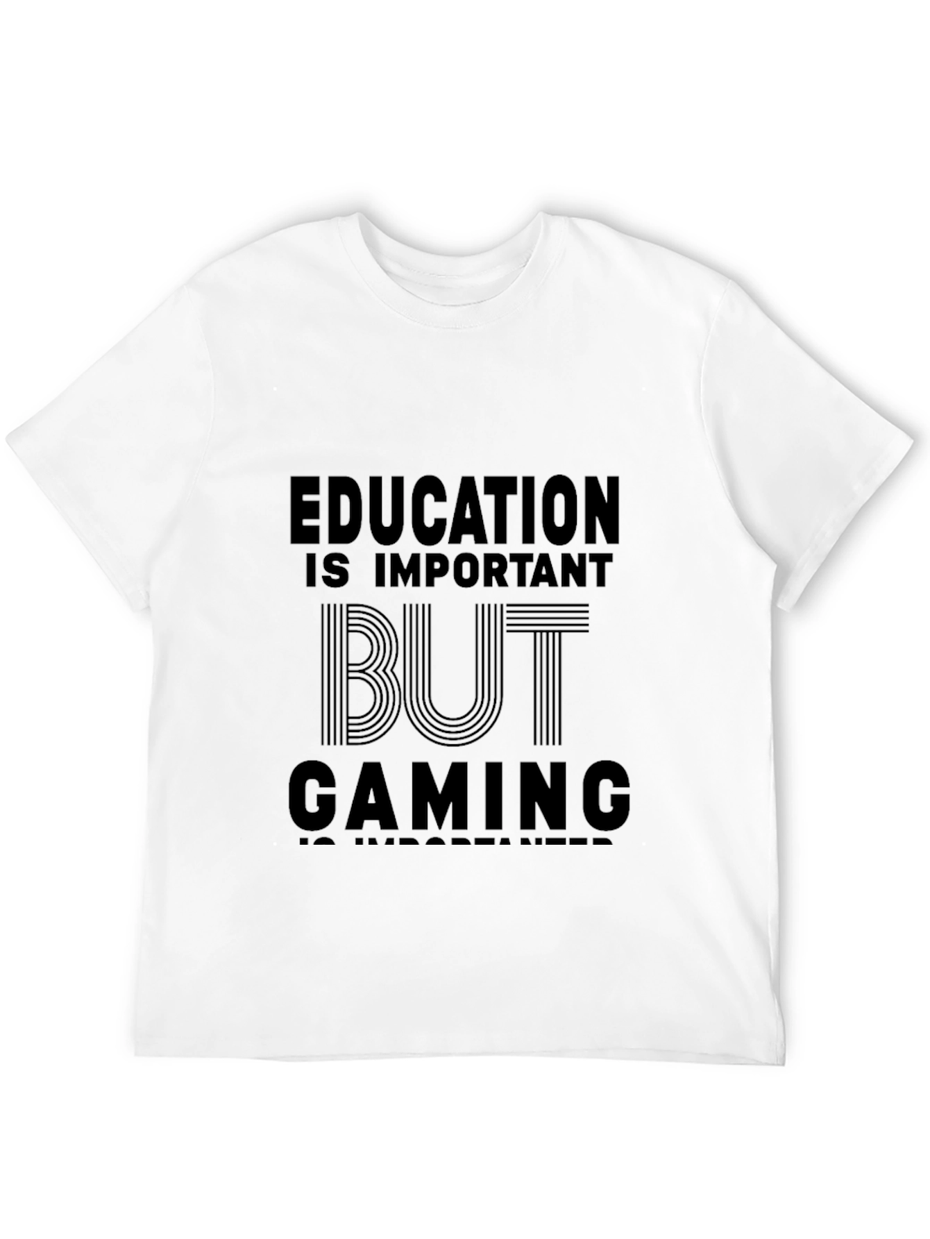 Black Education vs Gaming Black Graphic Tee view 12