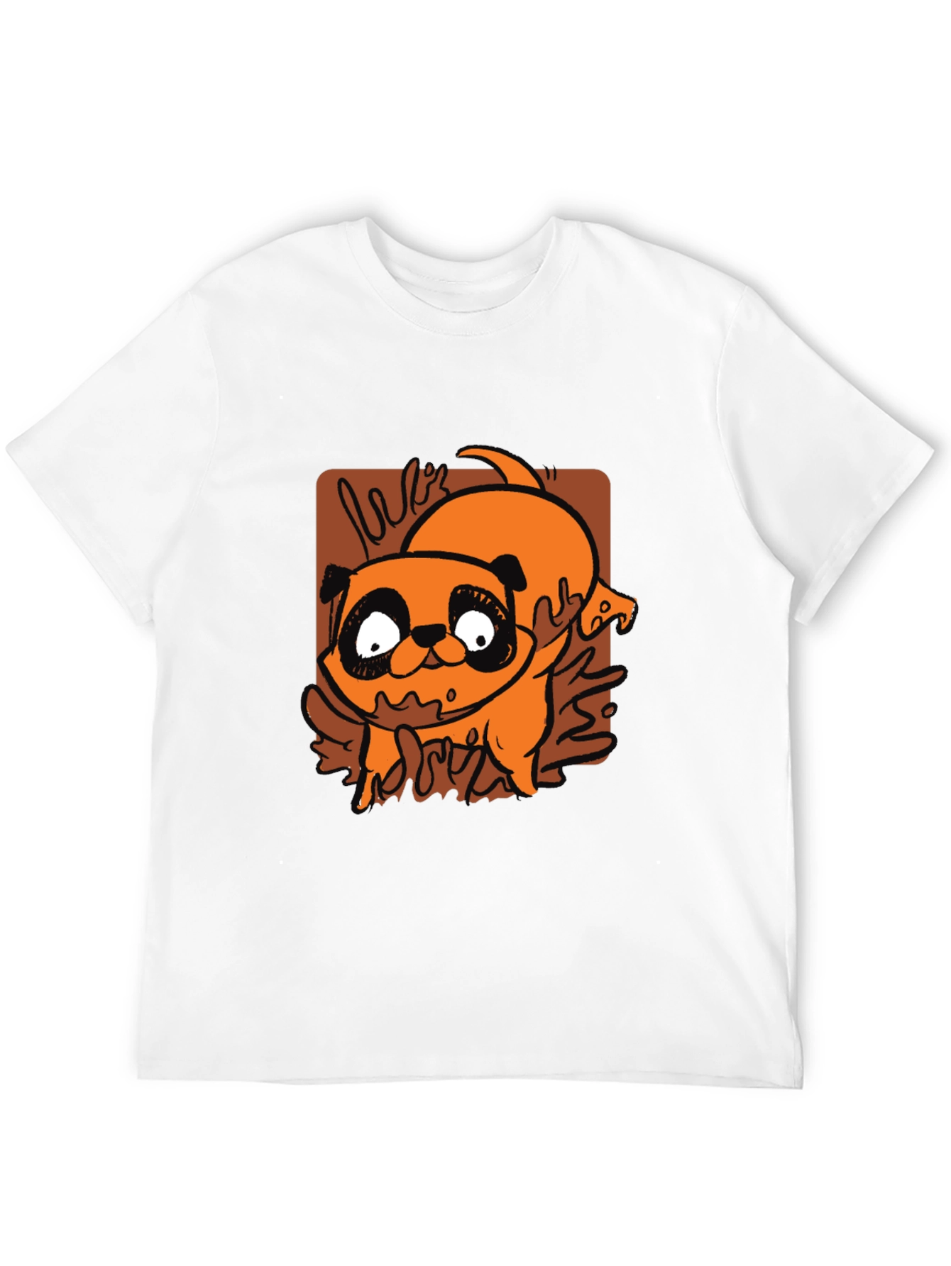 Black Cartoon Pug T-Shirt - Cute Dog Graphic Tee view 12