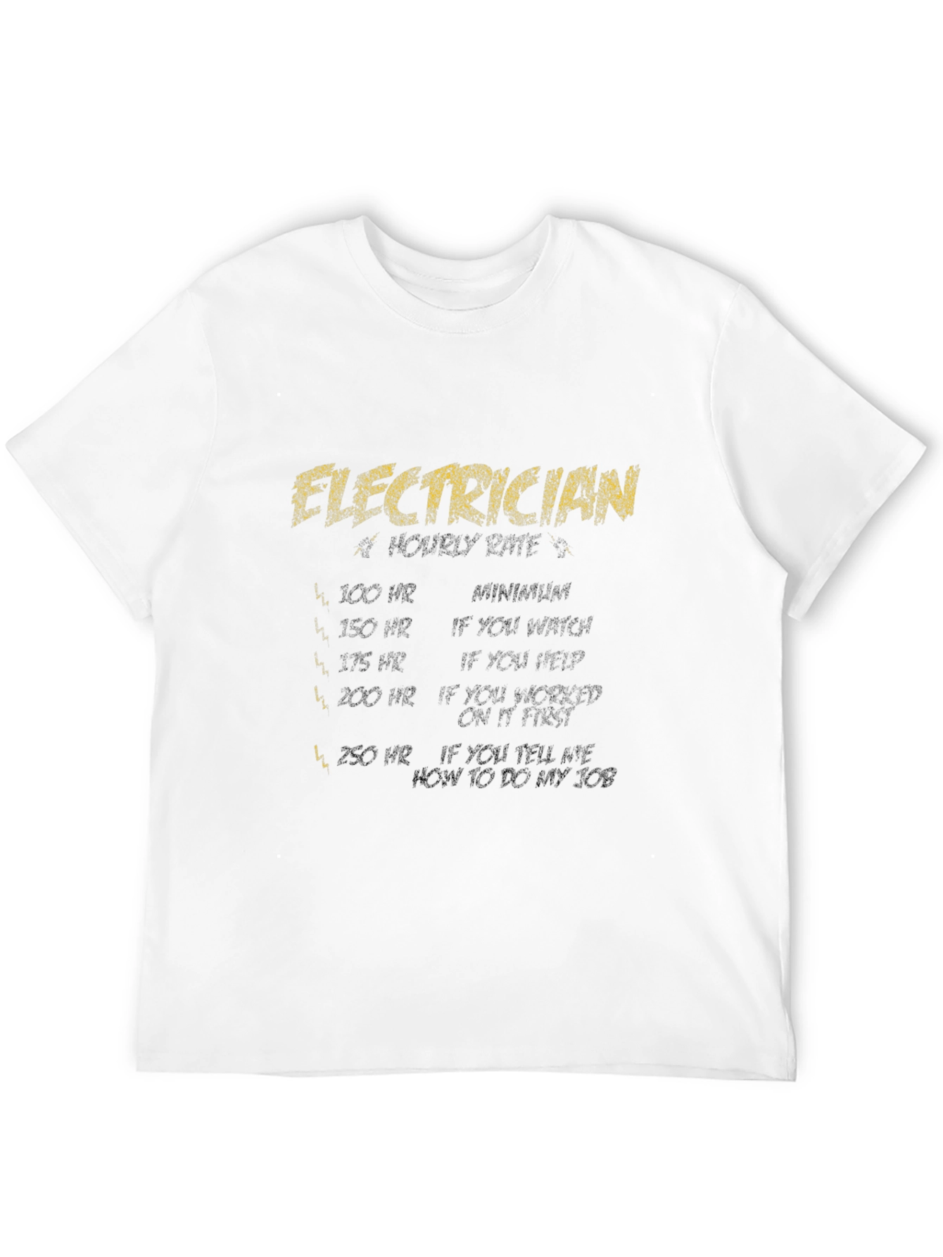 Black Electrician Hourly Rate Funny Black T-Shirt view 12