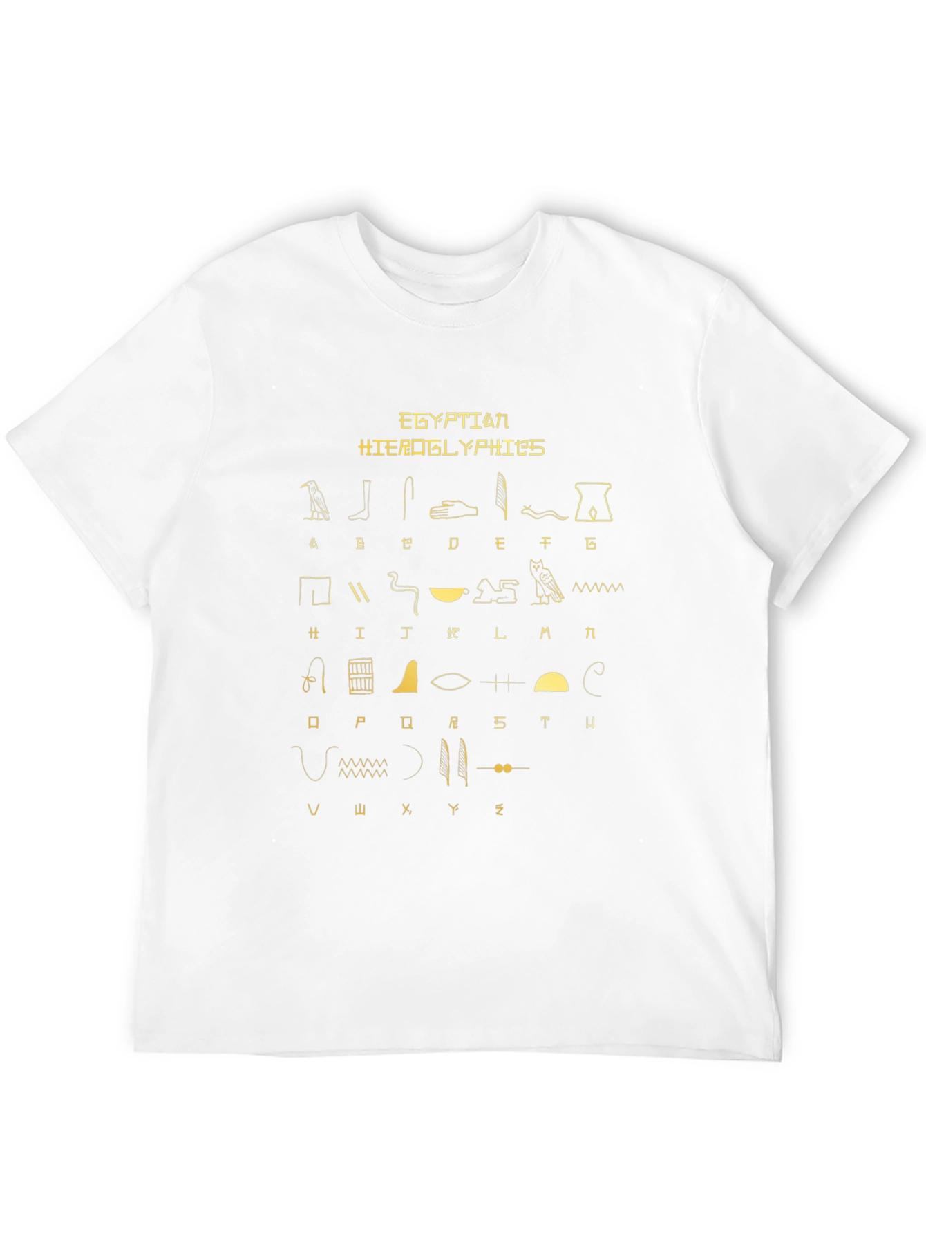 Black Egyptian Hieroglyphics Print Black T-Shirt view 12