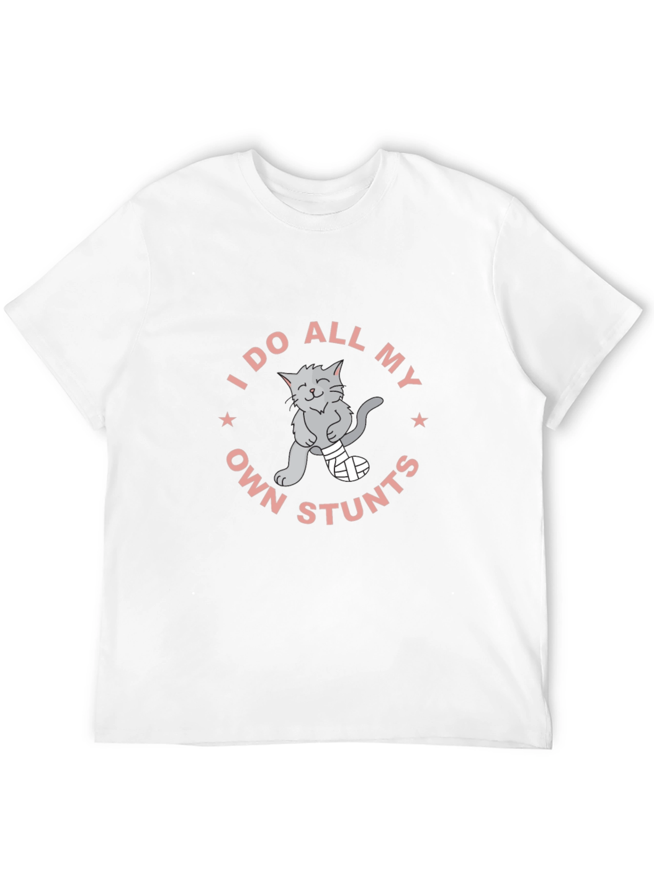 Black I Do All My Own Stunts Cat T-Shirt view 12