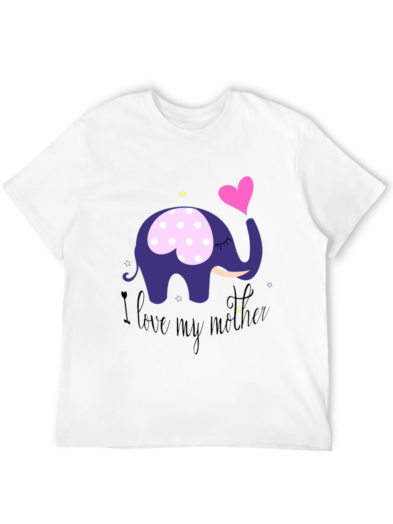 Black I Love My Mother Elephant T-Shirt - Soft Cotton Tee view 12