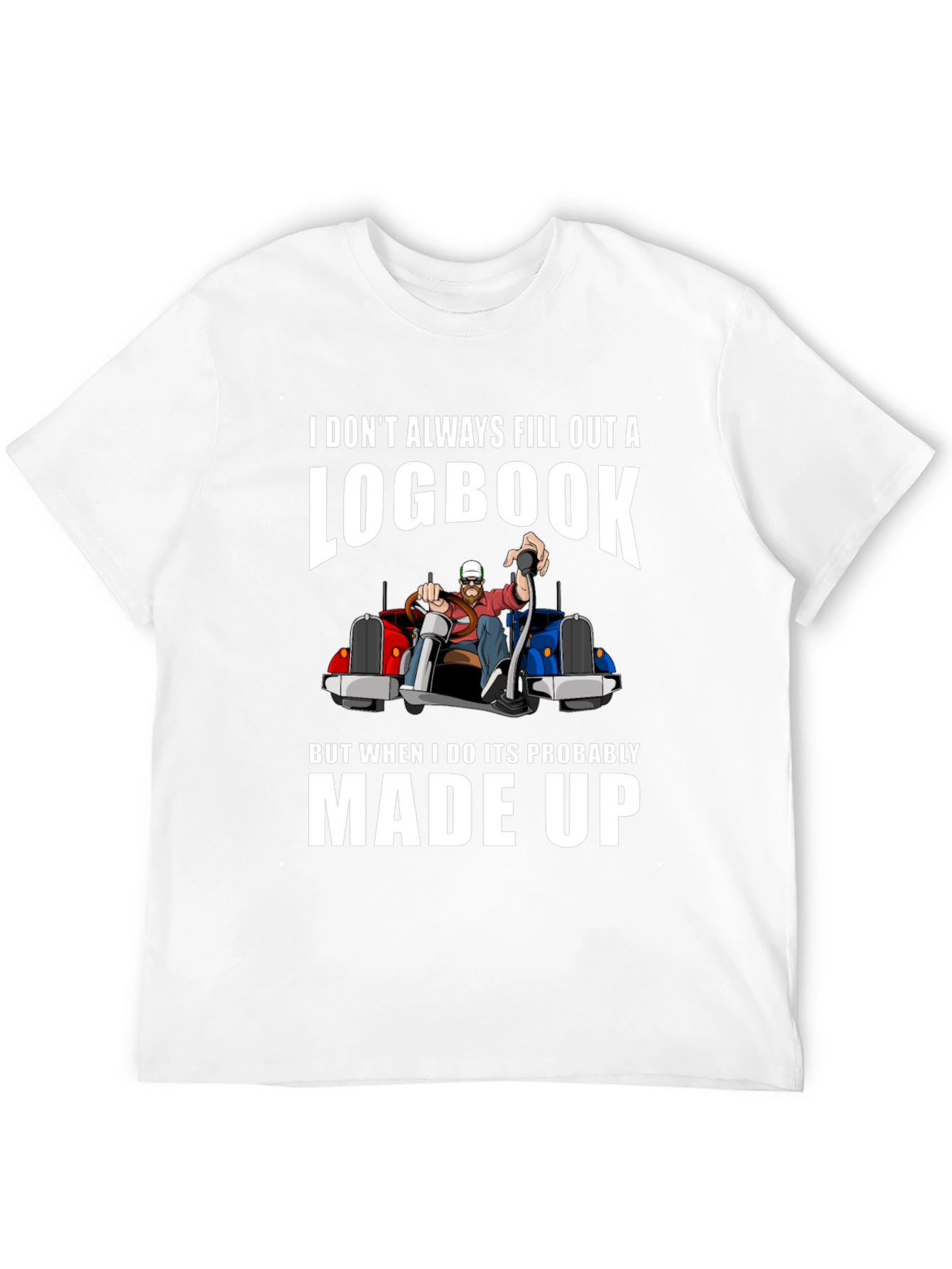 Black Funny Trucker Logbook T-Shirt view 12