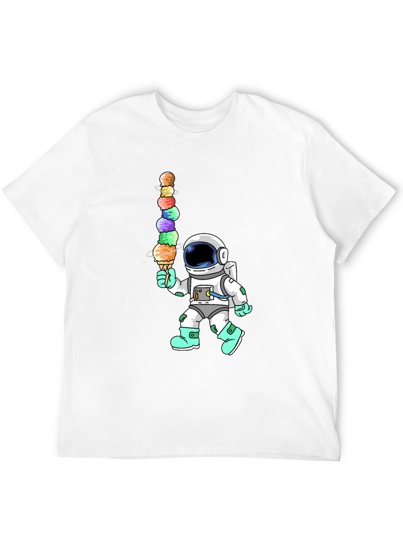 Black Astronaut Ice Cream Stack Graphic Tee view 12