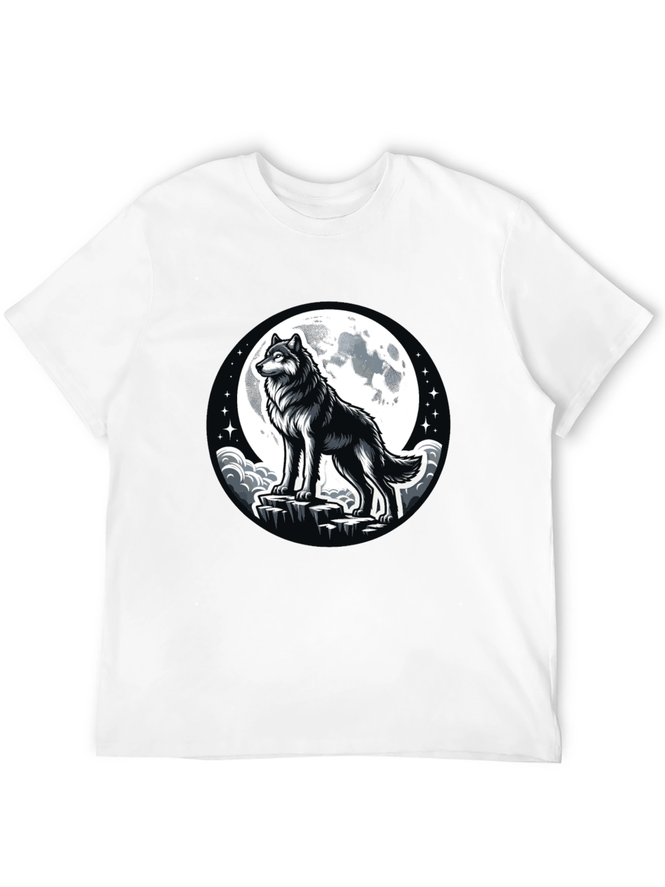Black Wolf Moon Black T-Shirt view 12