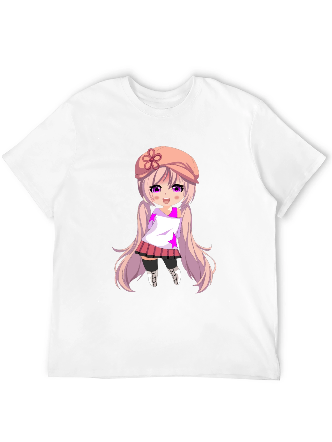Black Anime Girl Graphic Tee - Stylish Black T-Shirt view 12