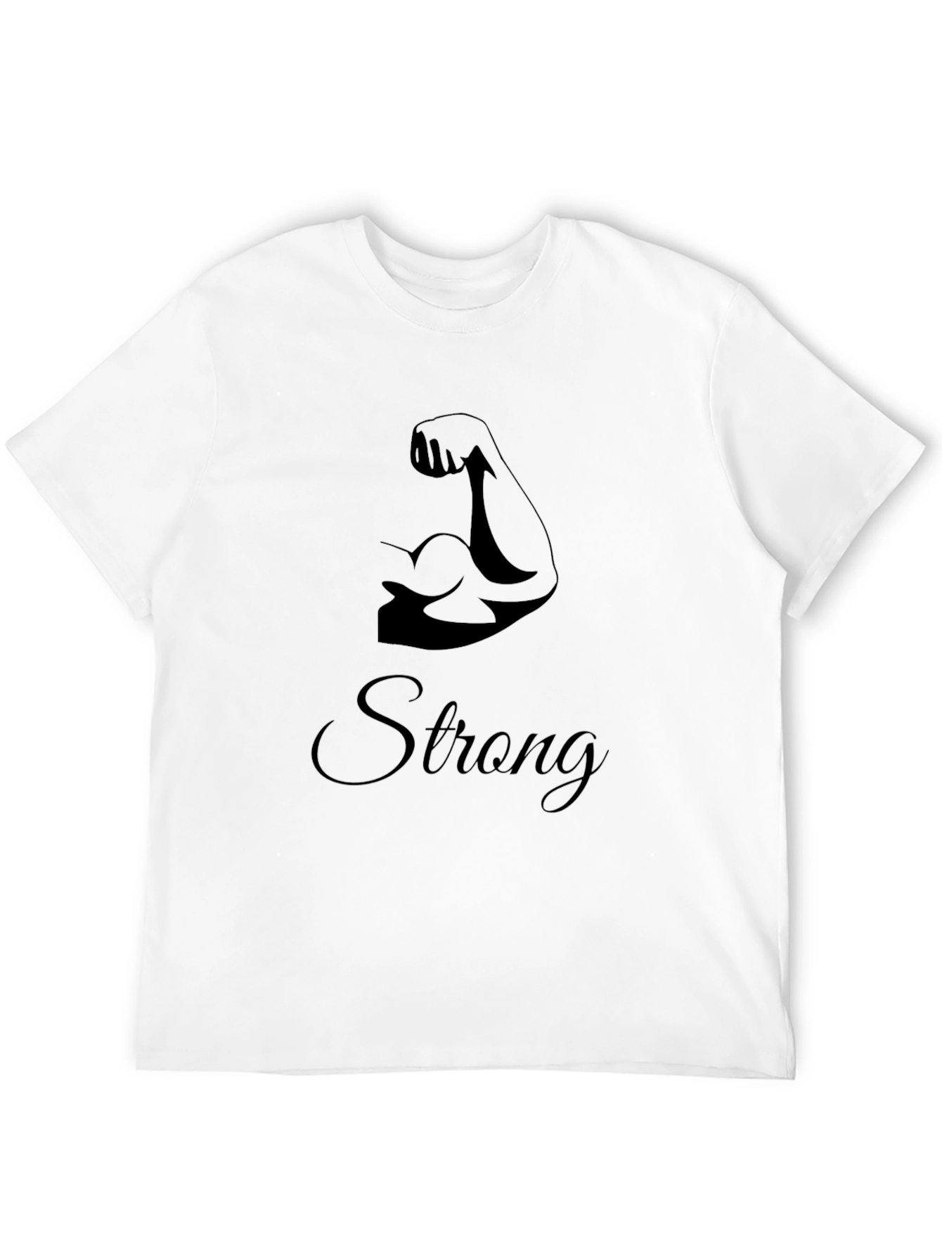 Black Strong Arm Graphic Tee - Men's Black Cotton T-Shirt view 12