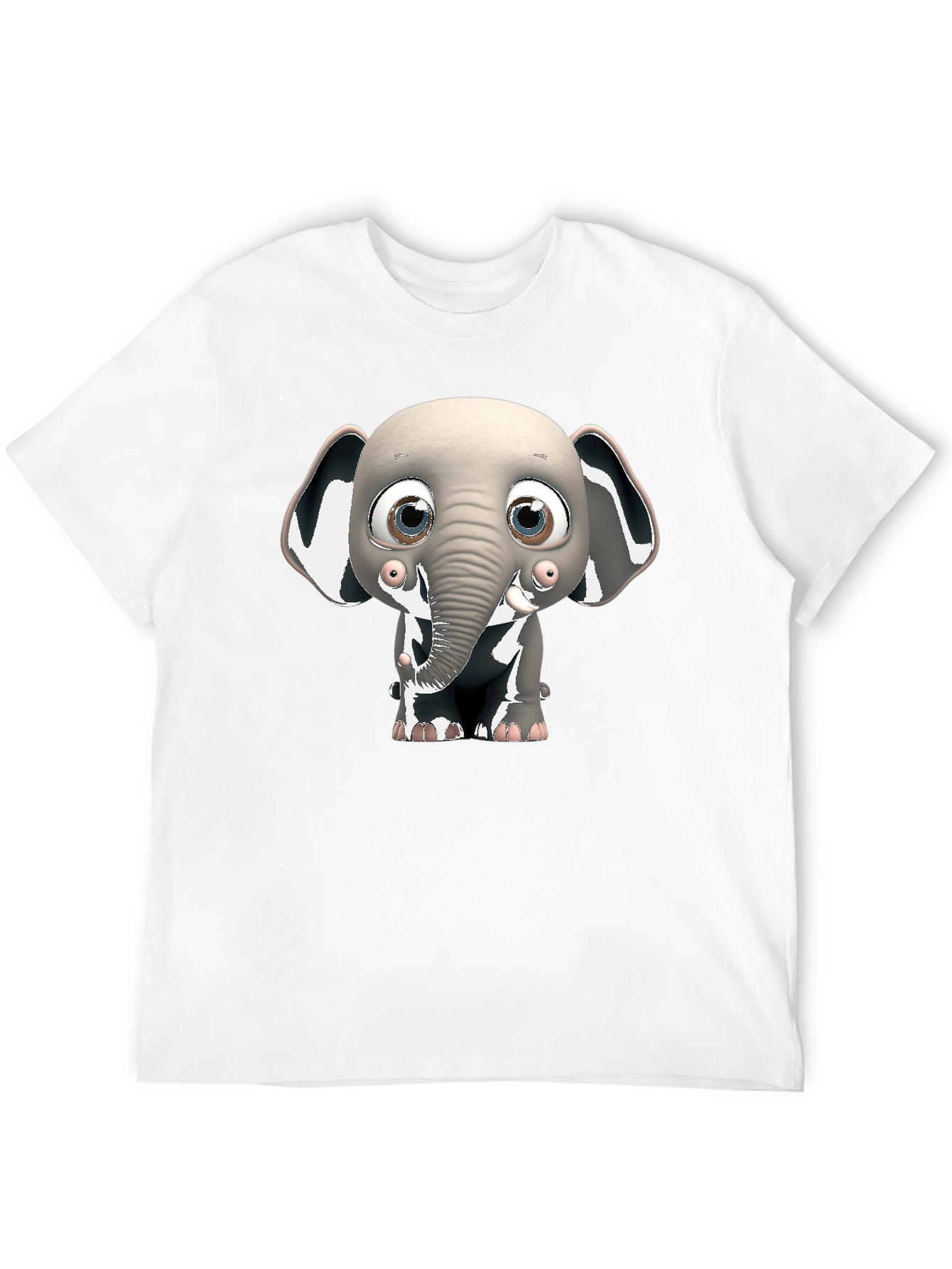 Black Cute Elephant Graphic Black T-Shirt view 12