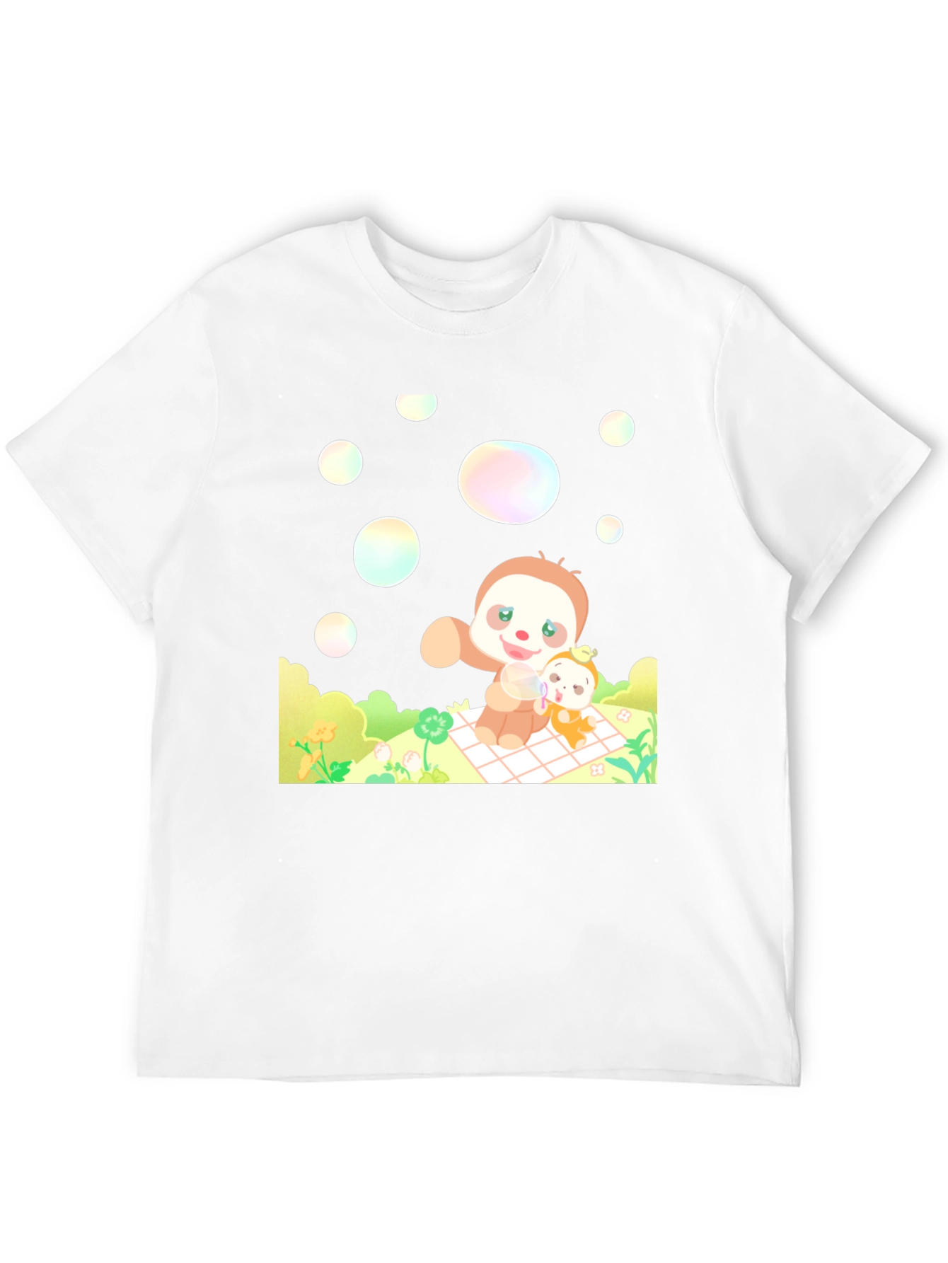 Black Cute Sloth Picnic Black T-Shirt view 12
