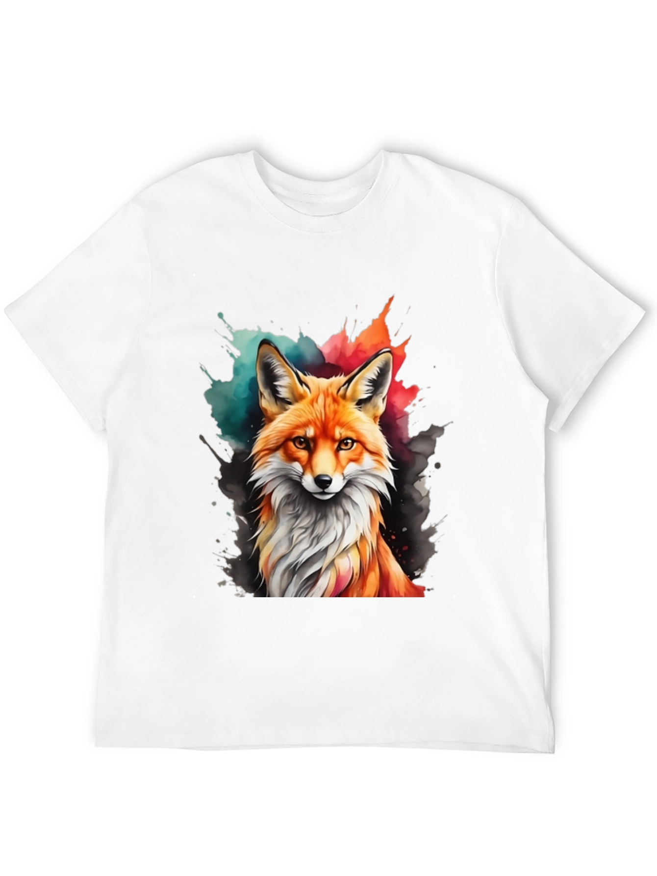 Black Watercolor Fox Graphic Tee view 12
