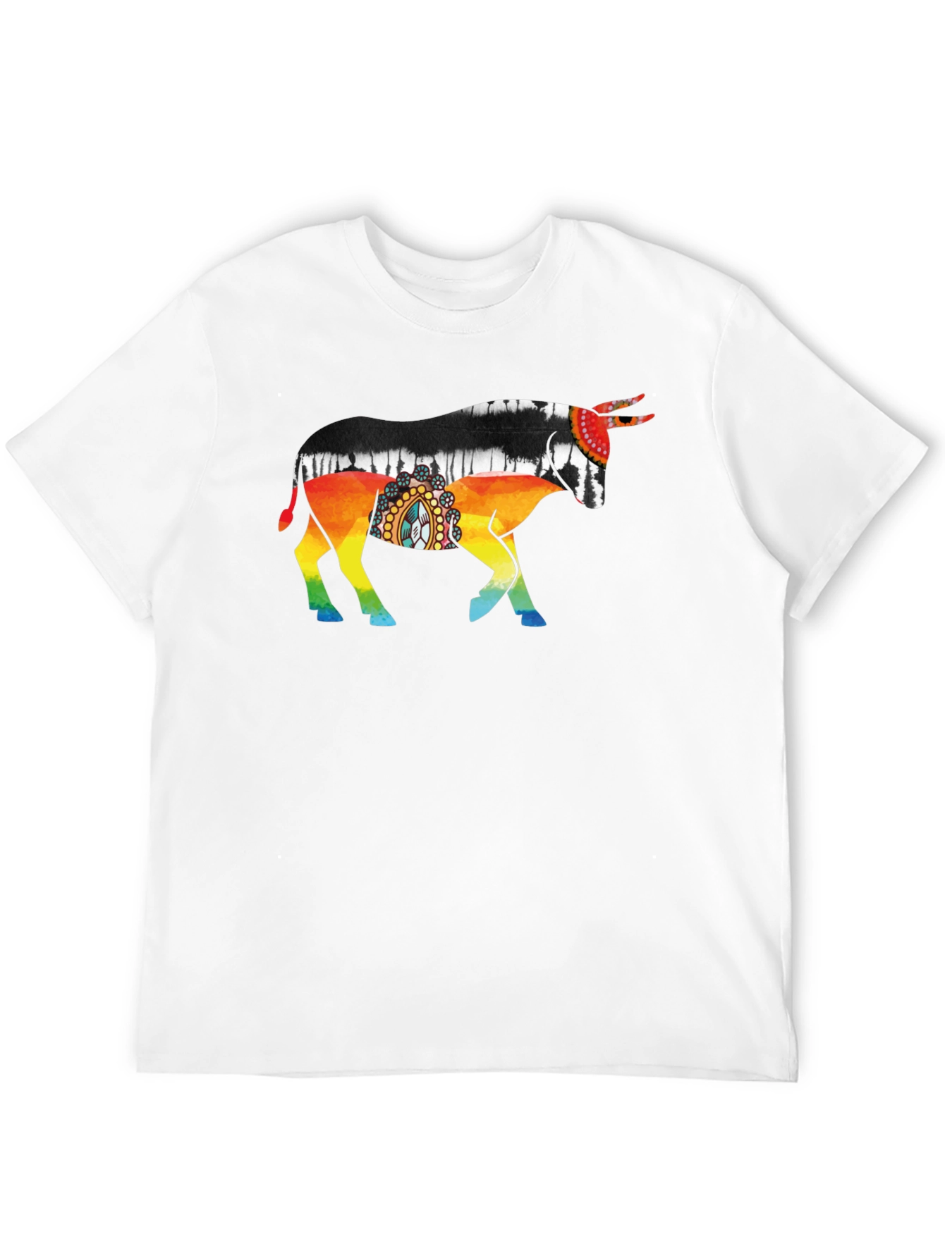 Black Vibrant Bull Graphic Tee - Black view 12