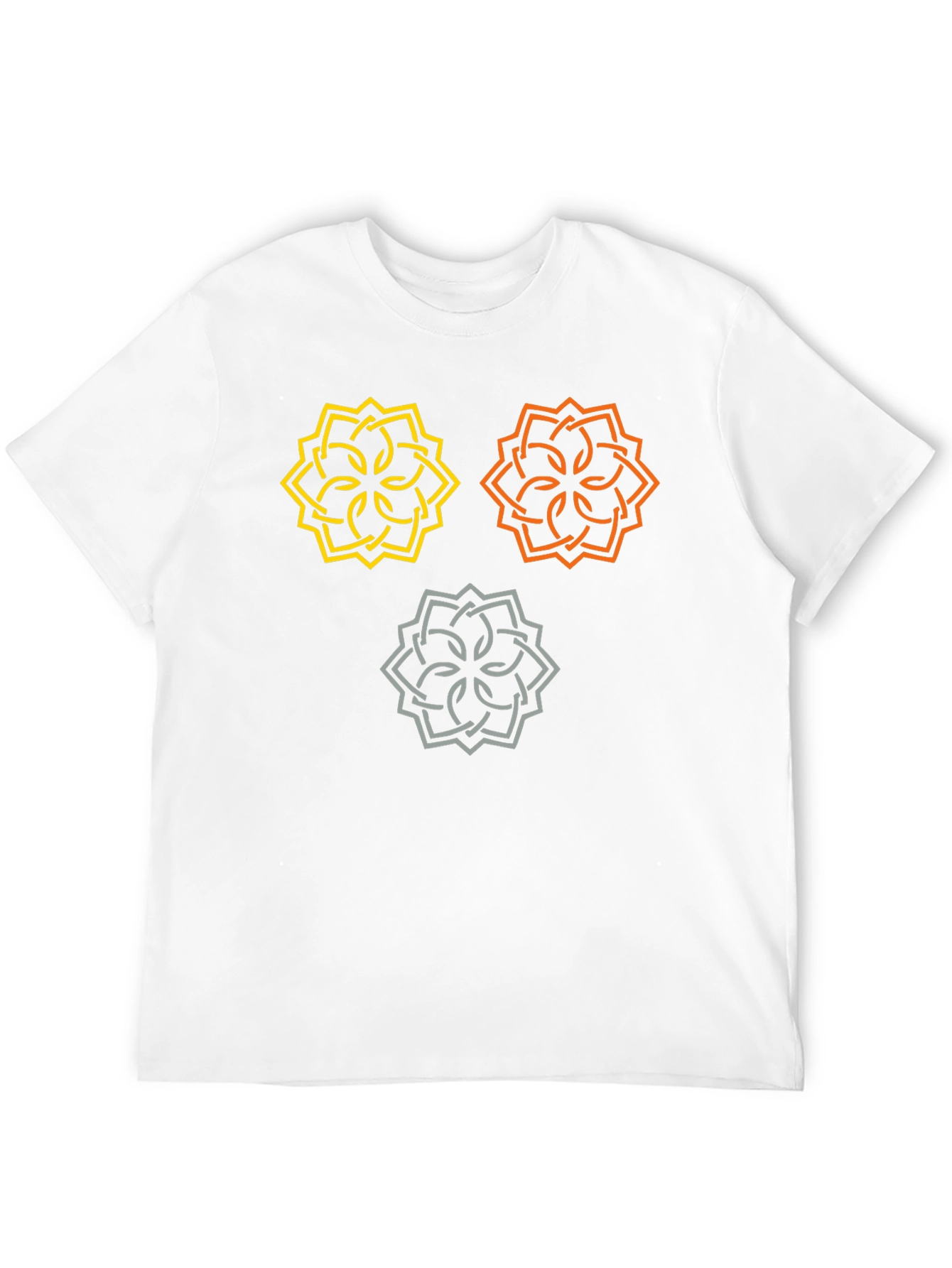 Black Geometric Knotwork Design T-Shirt view 12