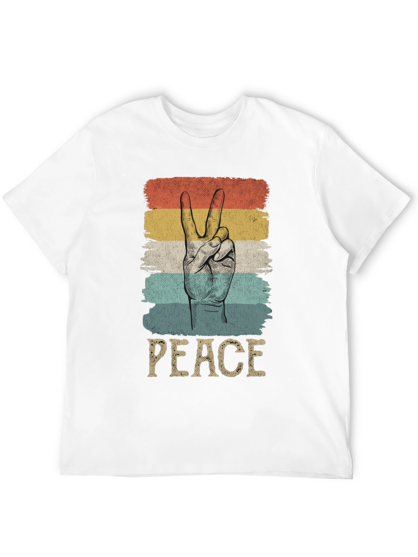 Black Retro Peace Sign T-Shirt view 12