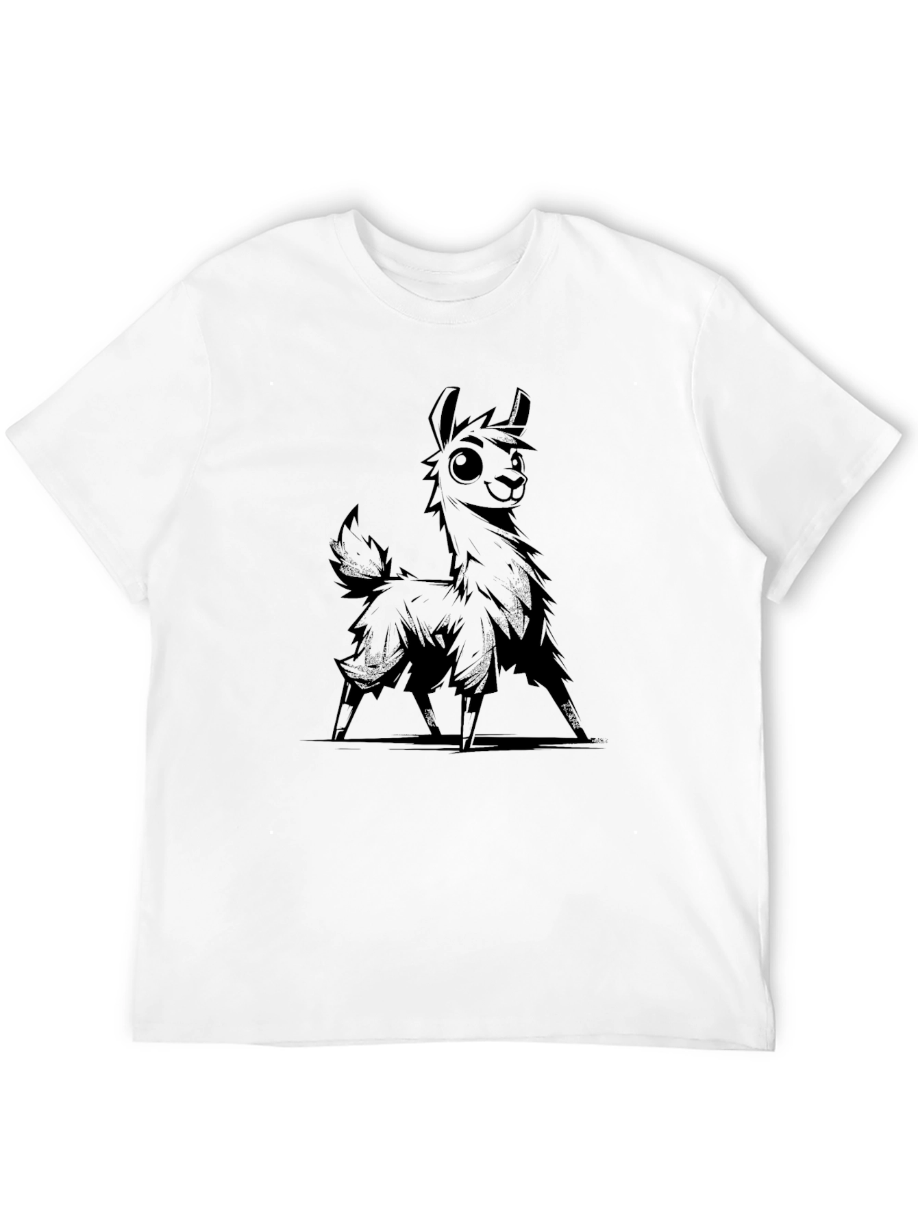 Black Llama Graphic Tee - Black Cotton T-Shirt view 12