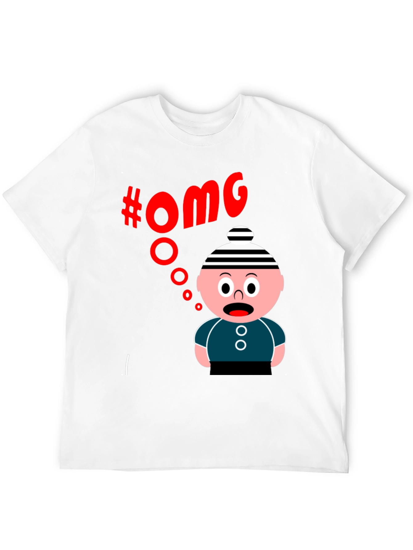 Black OMG Cartoon T-Shirt - Black Cotton Blend view 12
